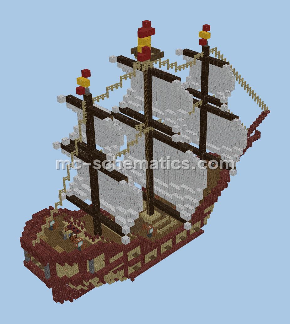 Sailing Ship Nether Portal Minecraft schematic