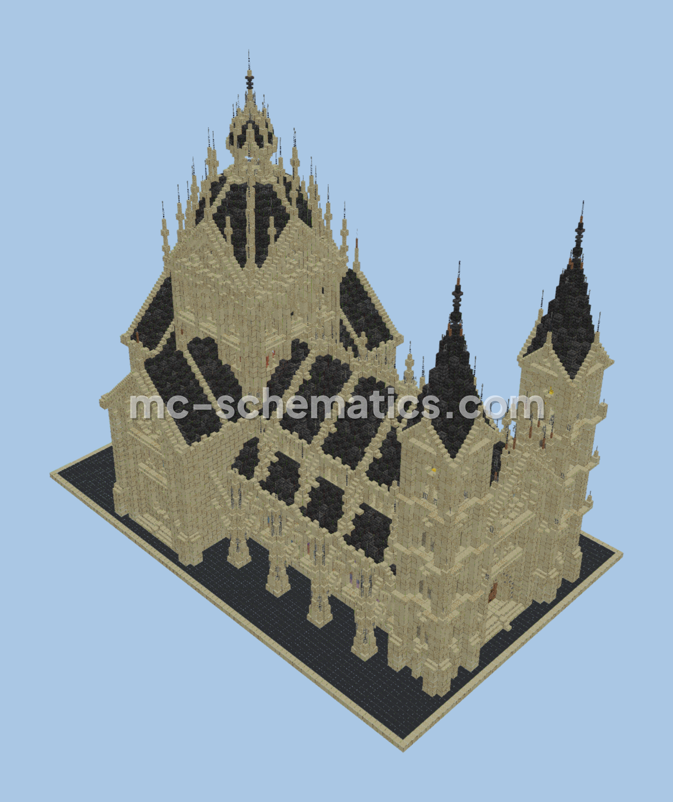 Sandstone Gothic Cathedral Minecraft schematic