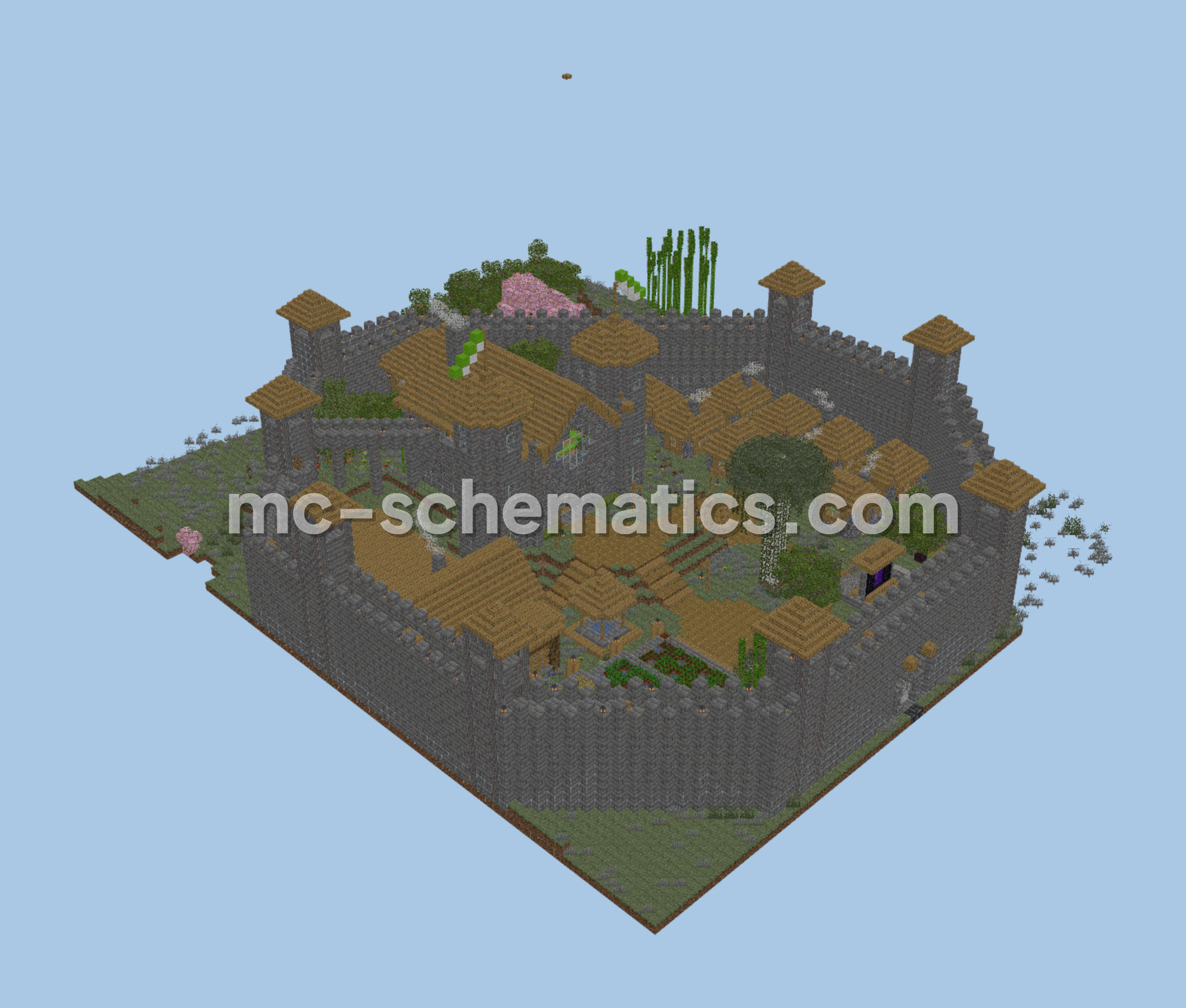 Sara's Flower Castle Village Minecraft schematic preview