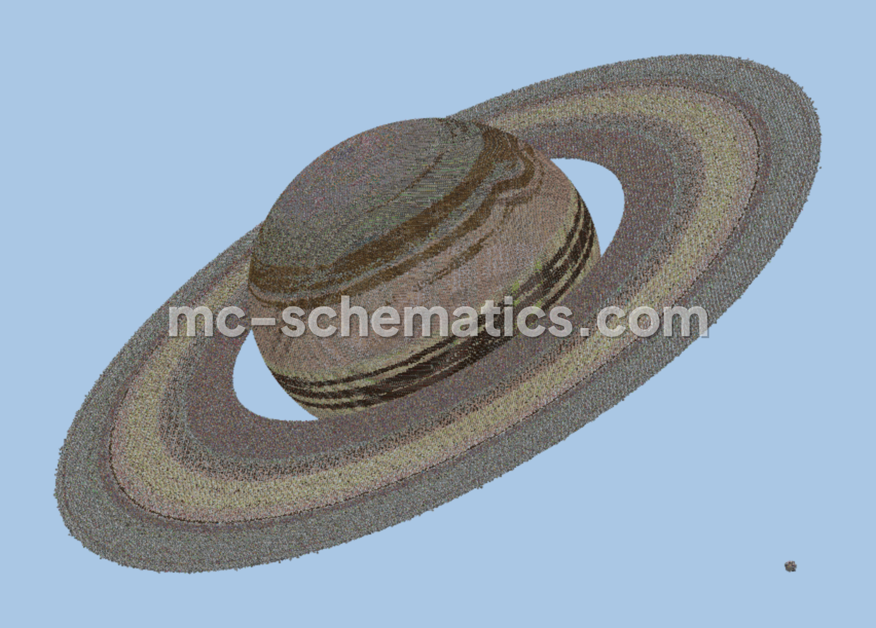 Saturn With Moons Enceladus &amp; Mimas Minecraft schematic preview