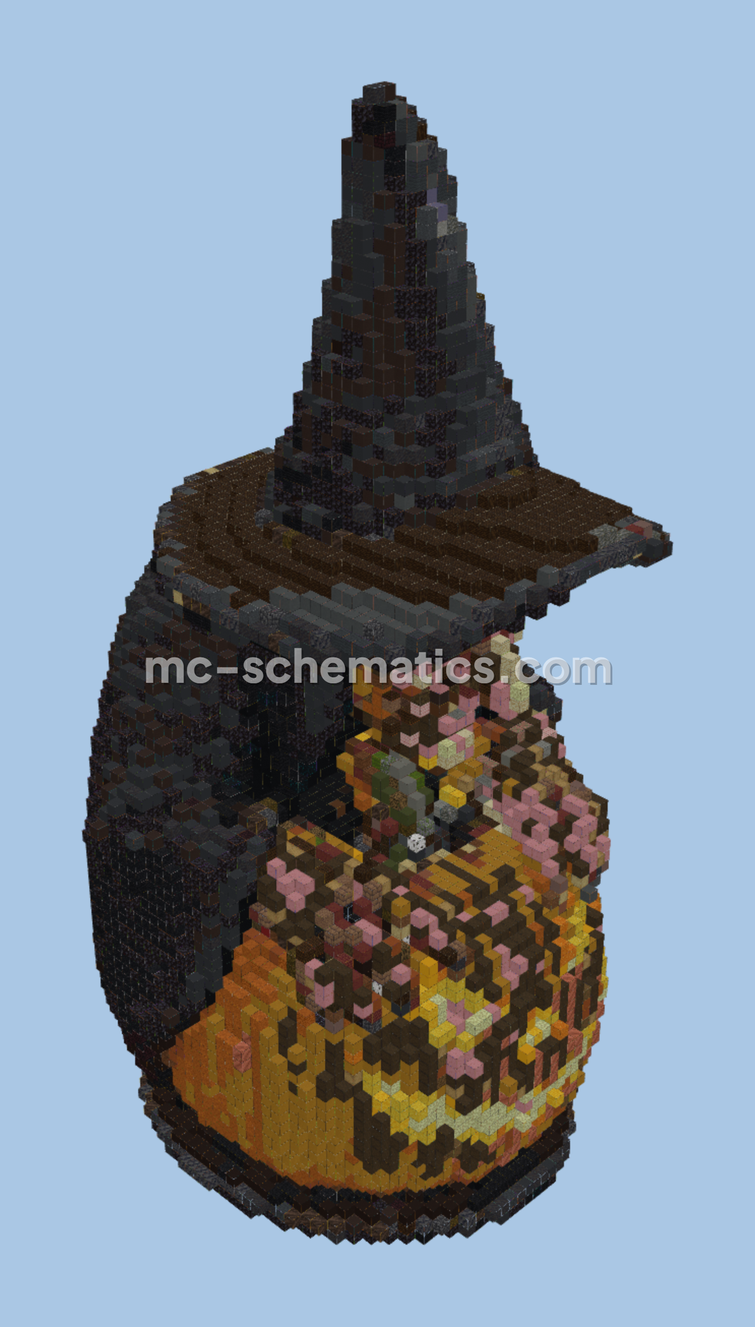 Scary Witch and Pumpkin Halloween Decoration Minecraft schematic preview