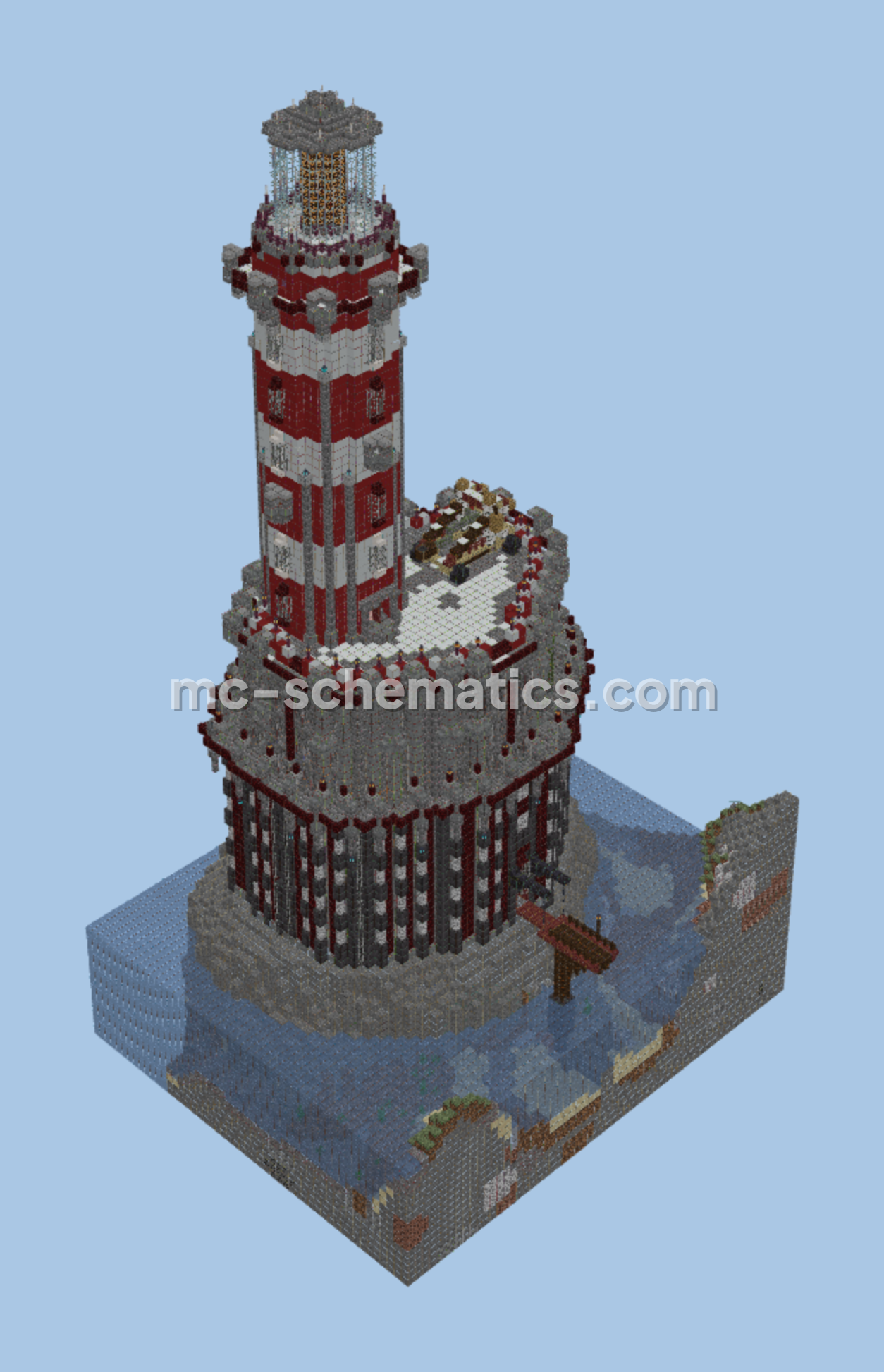 Seaside Lighthouse Tower Minecraft schematic preview