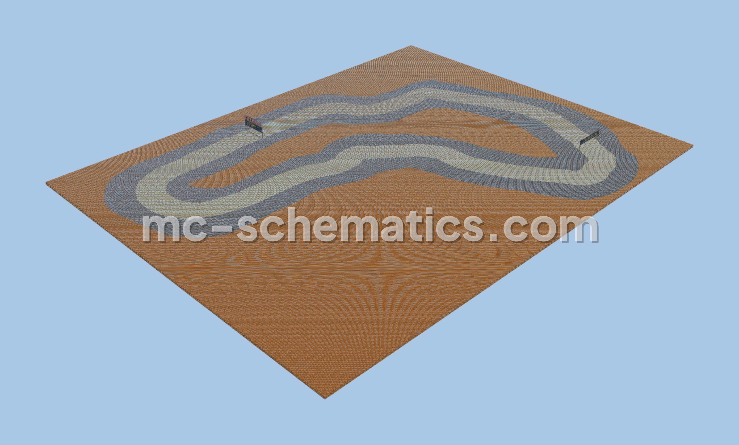 Sega Rally Desert 95 Track Recreation Minecraft schematic preview