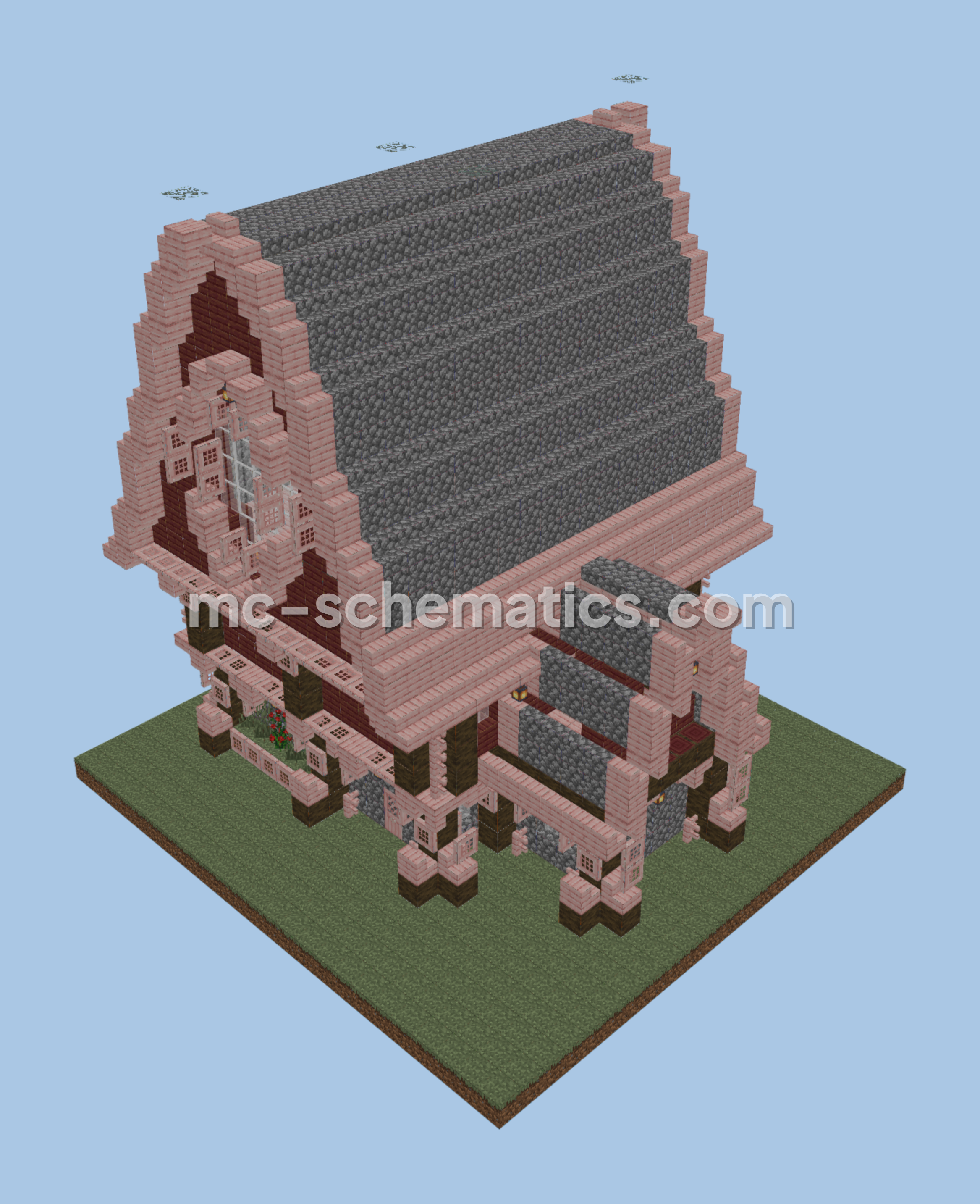 Rustic Semi-Oval Starter Home Minecraft schematic preview