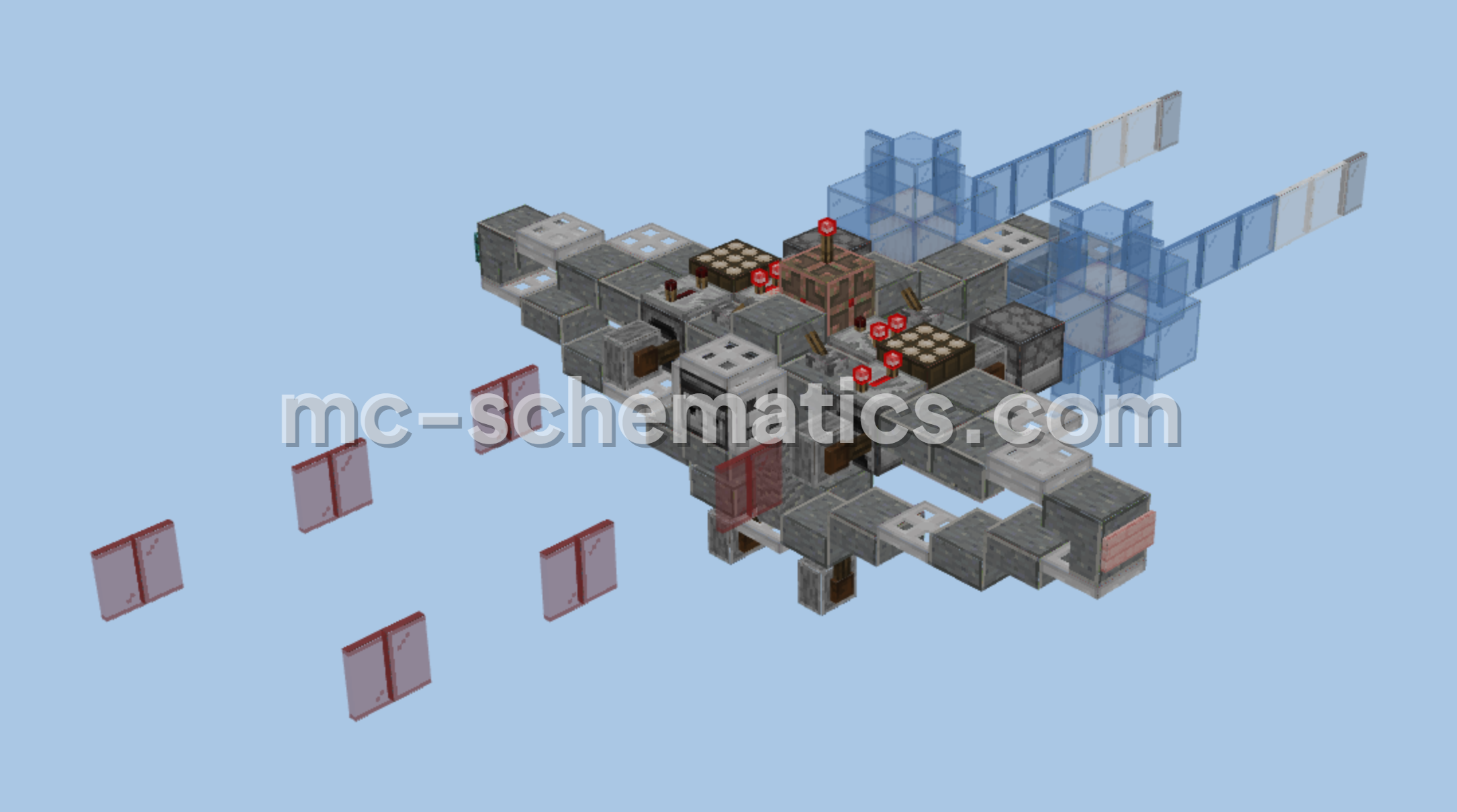 Shooting Spaceship Build Minecraft schematic preview