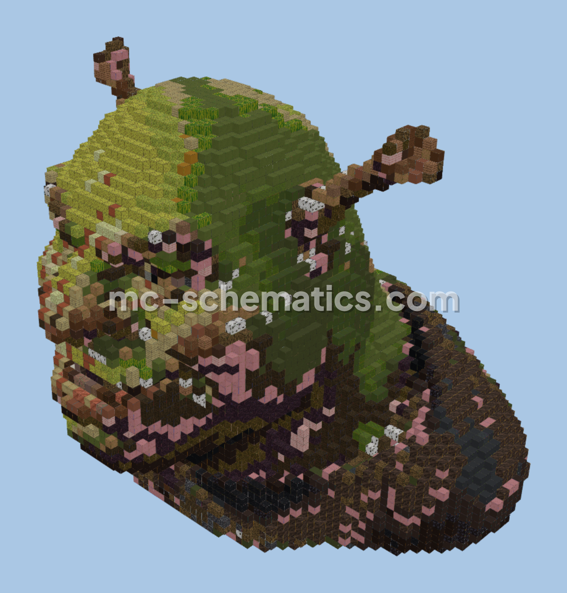 Shrek Bust Statue Minecraft schematic preview