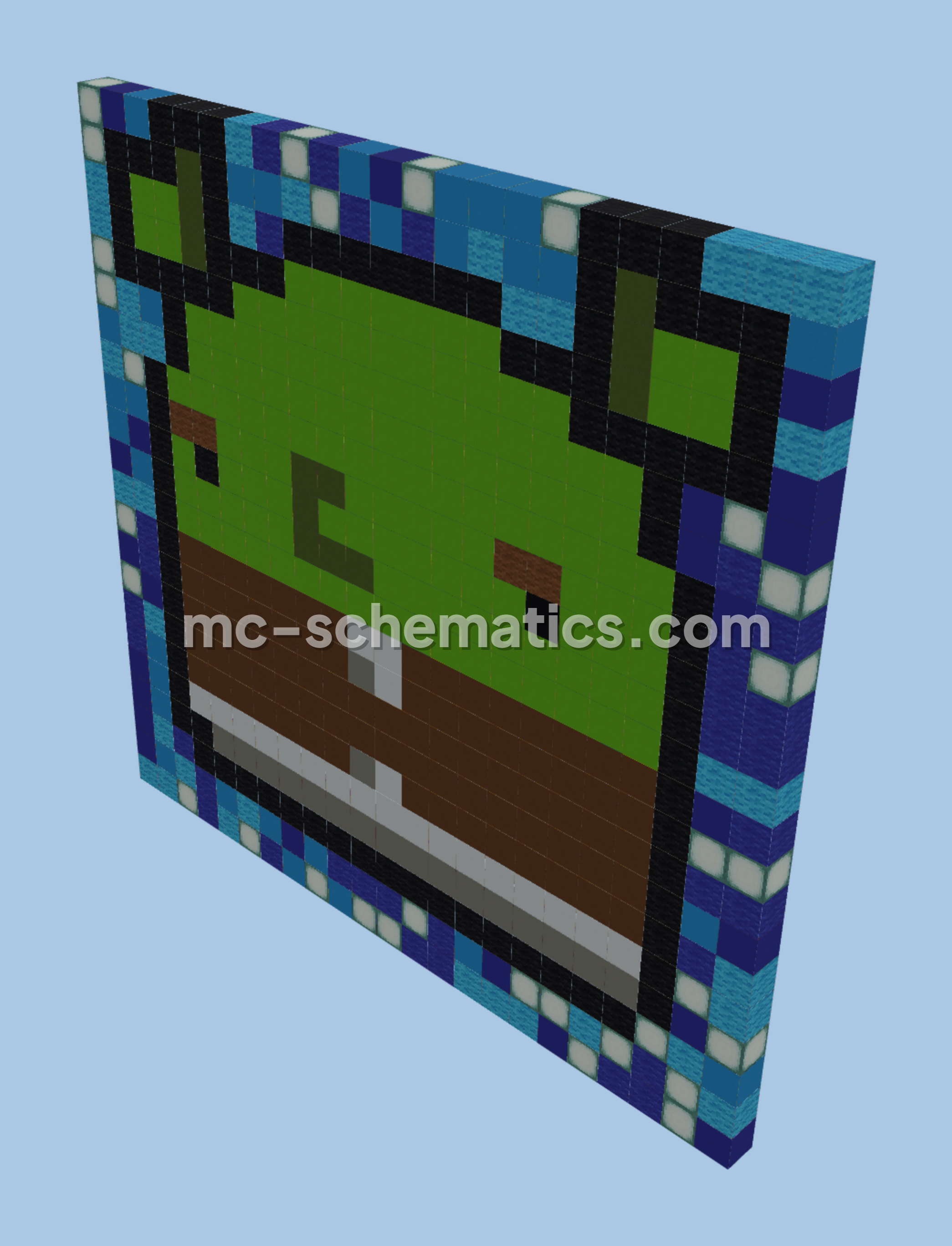 Shrek Pixel Art Build Minecraft schematic preview