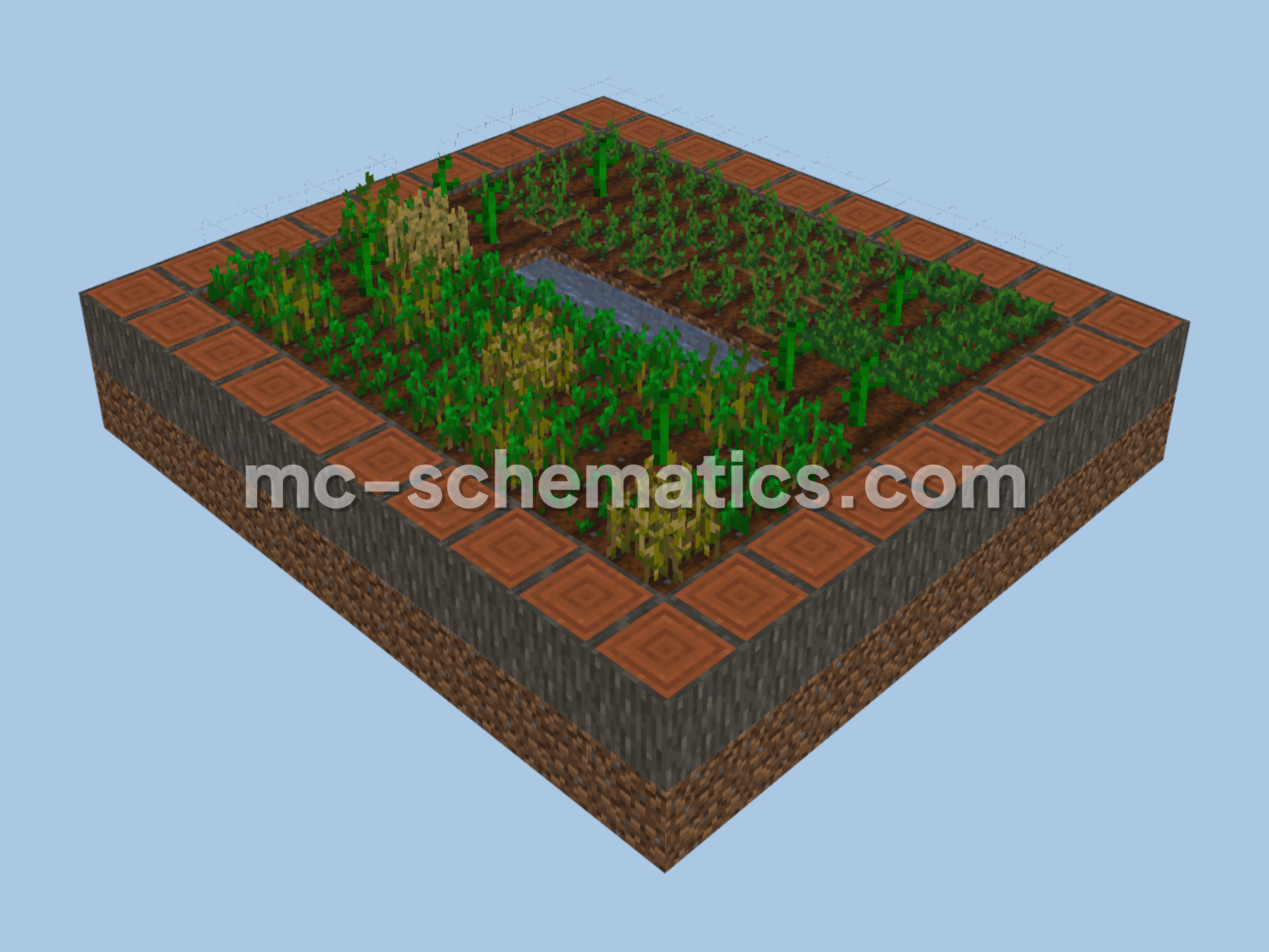 Simple 10x9 Field Build Minecraft schematic preview
