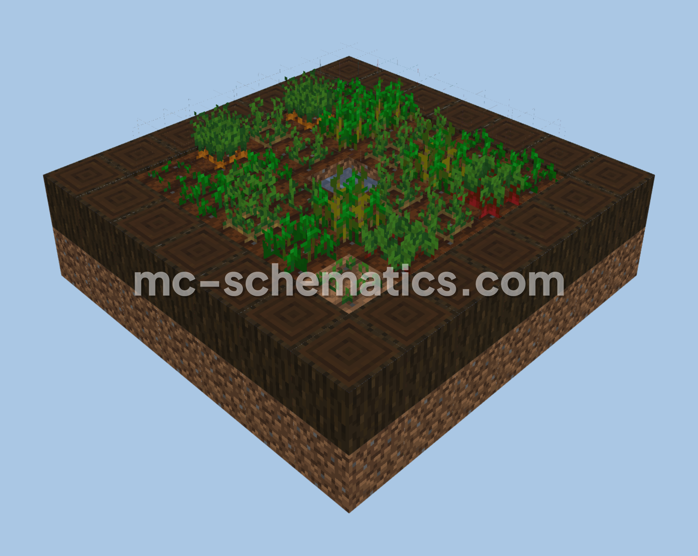 Simple 7x7 Field Structure Minecraft schematic preview