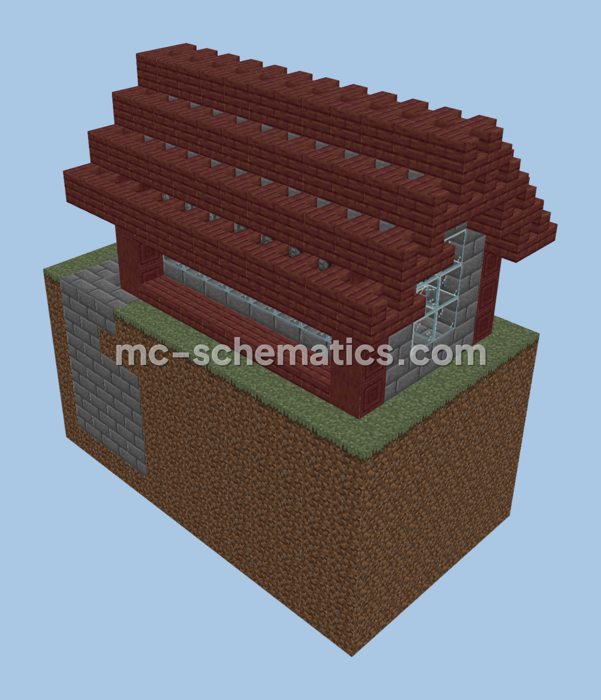 Simple Automated Sugar Cane Farm Minecraft schematic preview