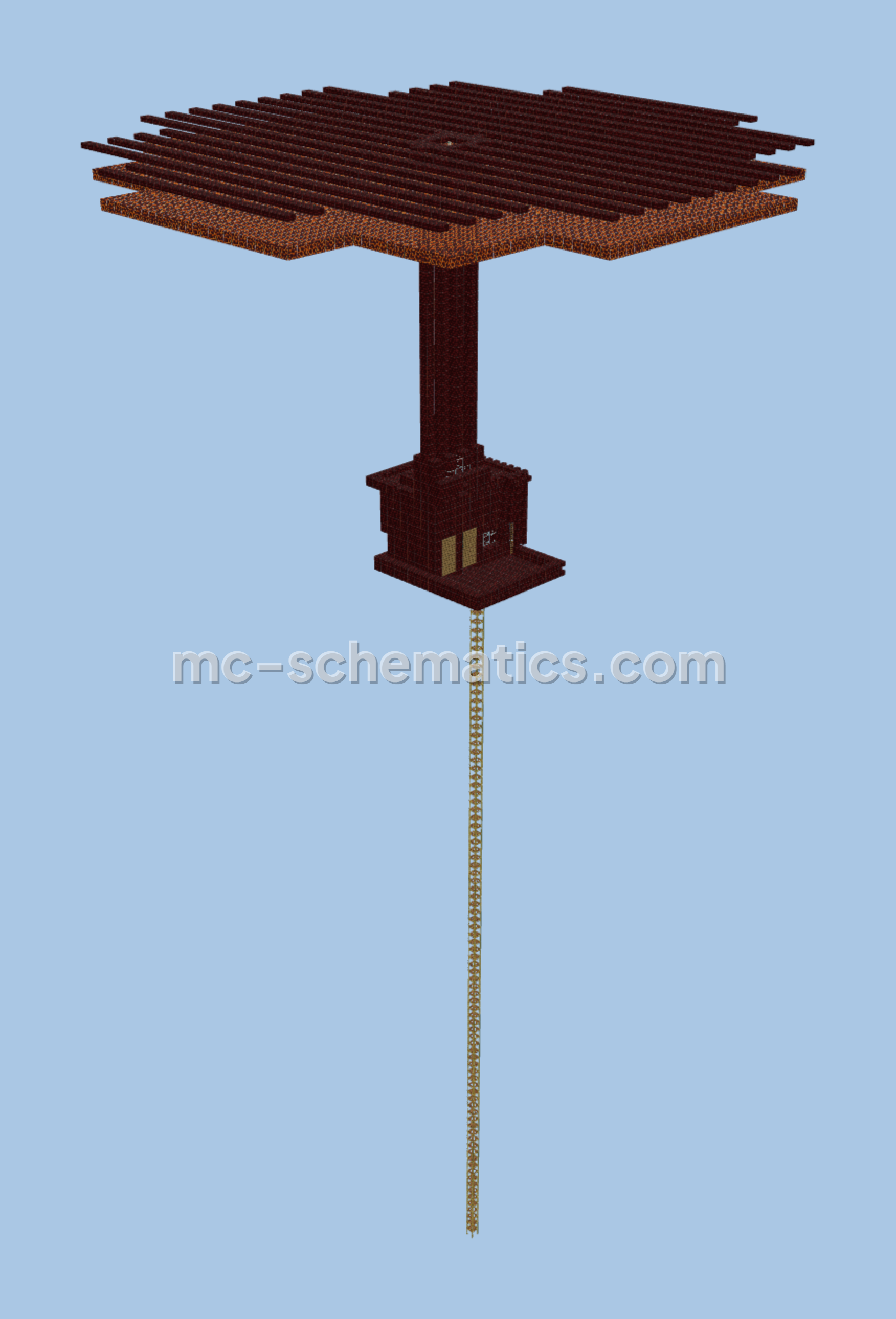 Simple Automatic Gold and XP Farm Minecraft schematic preview
