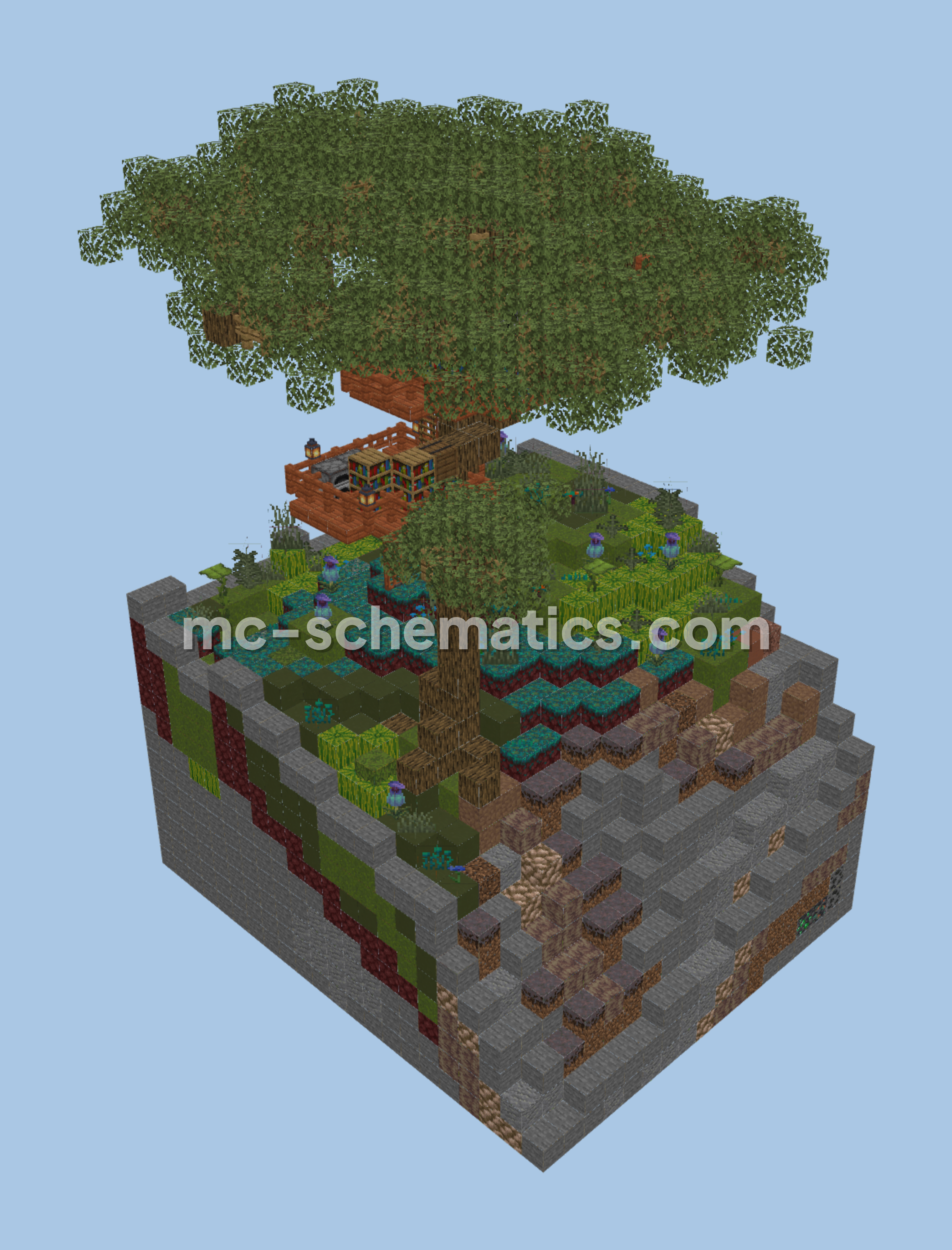 Simple Beginner Treehouse Minecraft schematic preview