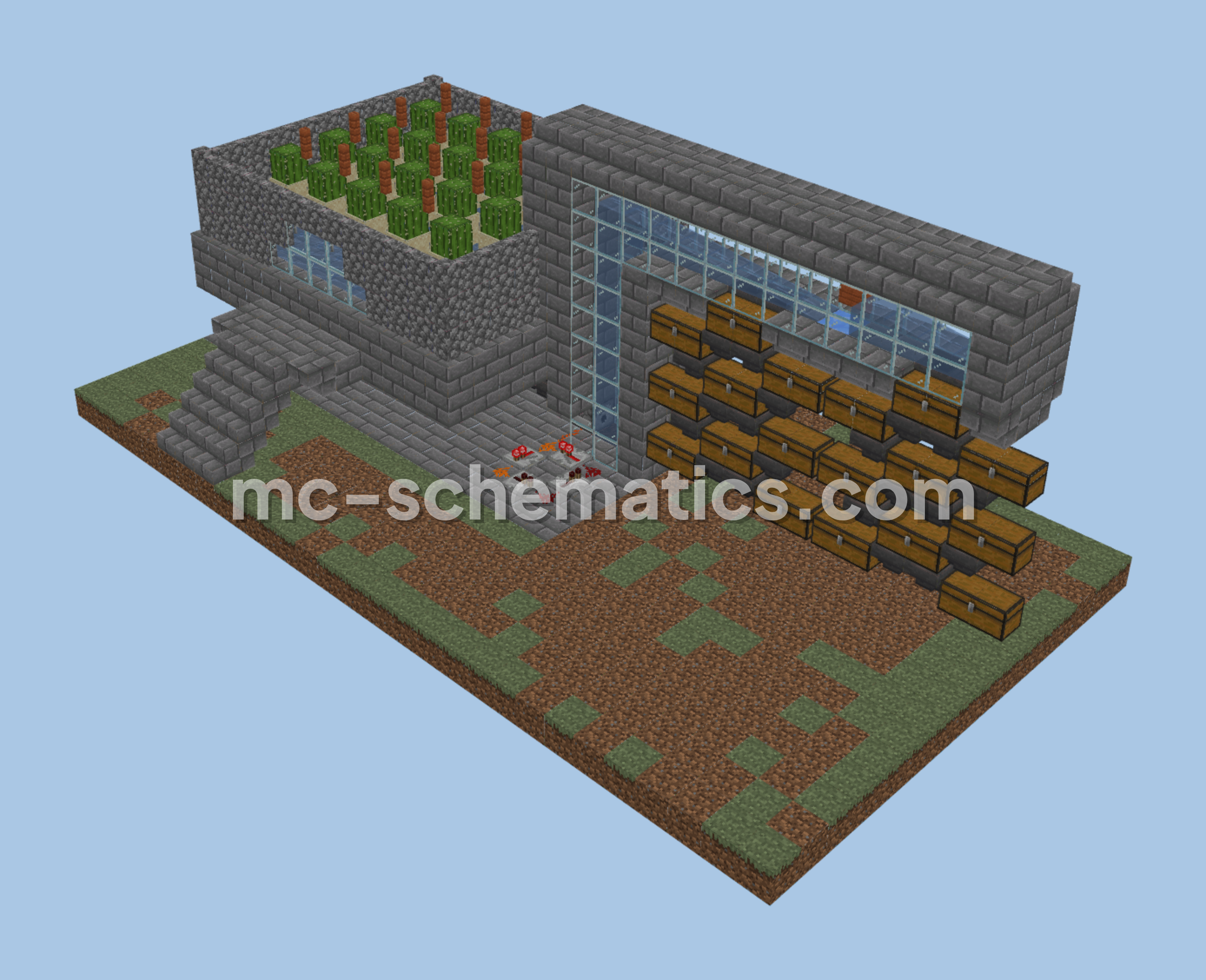 Simple Cactus Farm Minecraft schematic preview