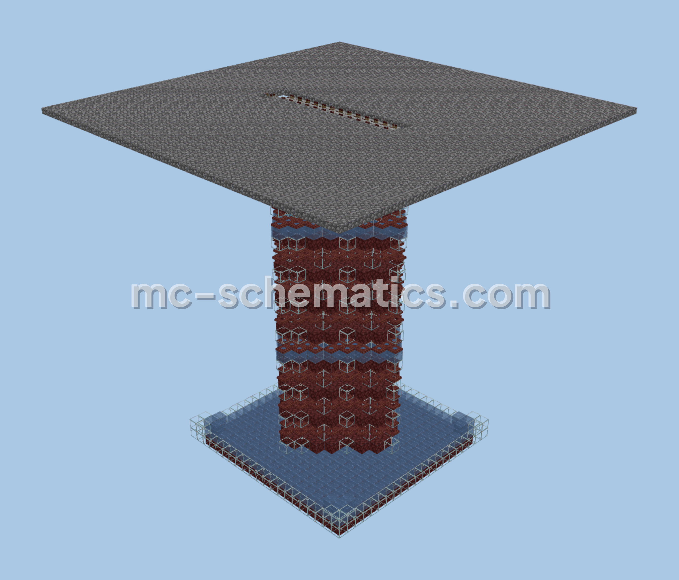 Simple Creeper Farm for Rocket Production Minecraft schematic