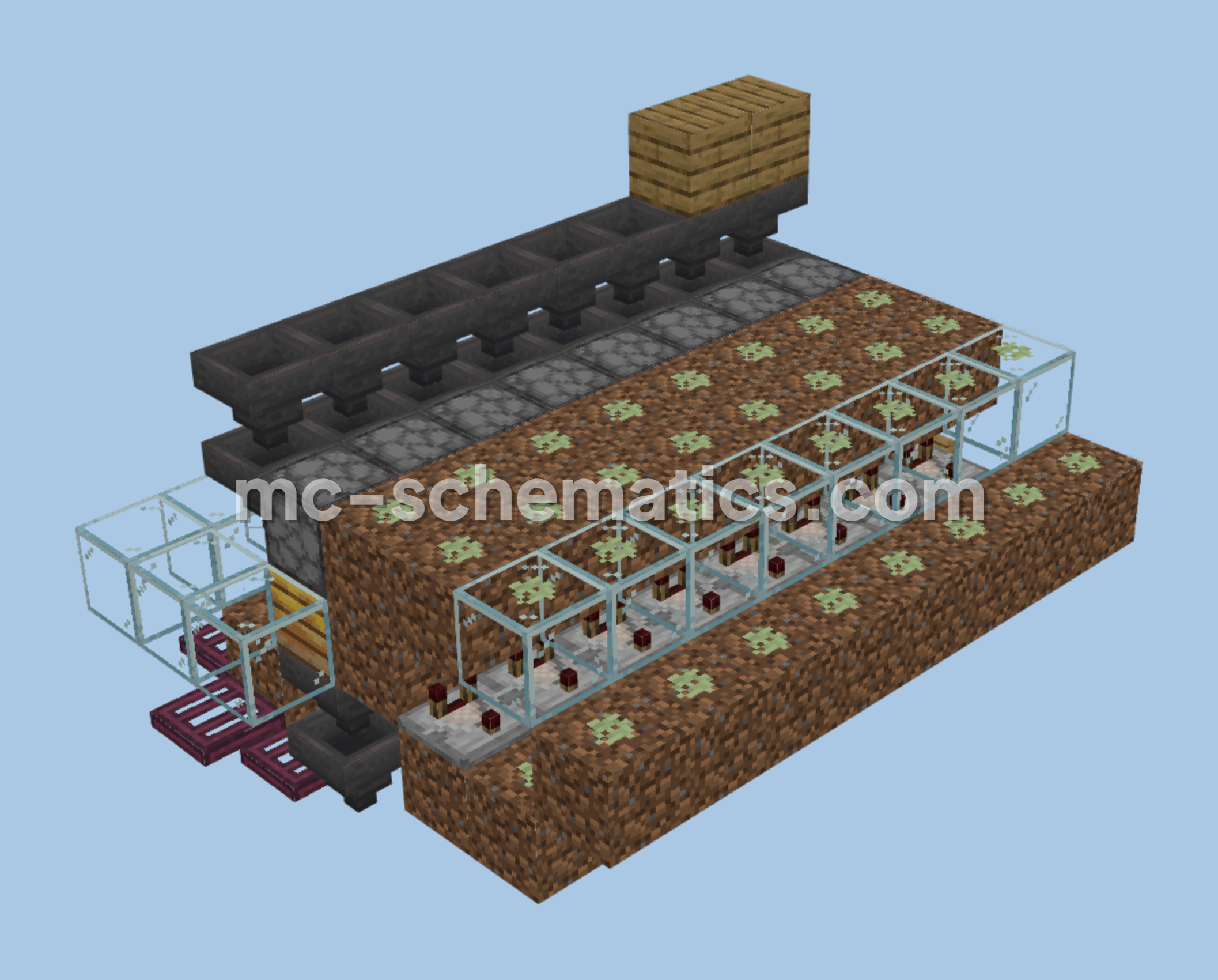 Simple Efficient Bee Farm Minecraft schematic preview