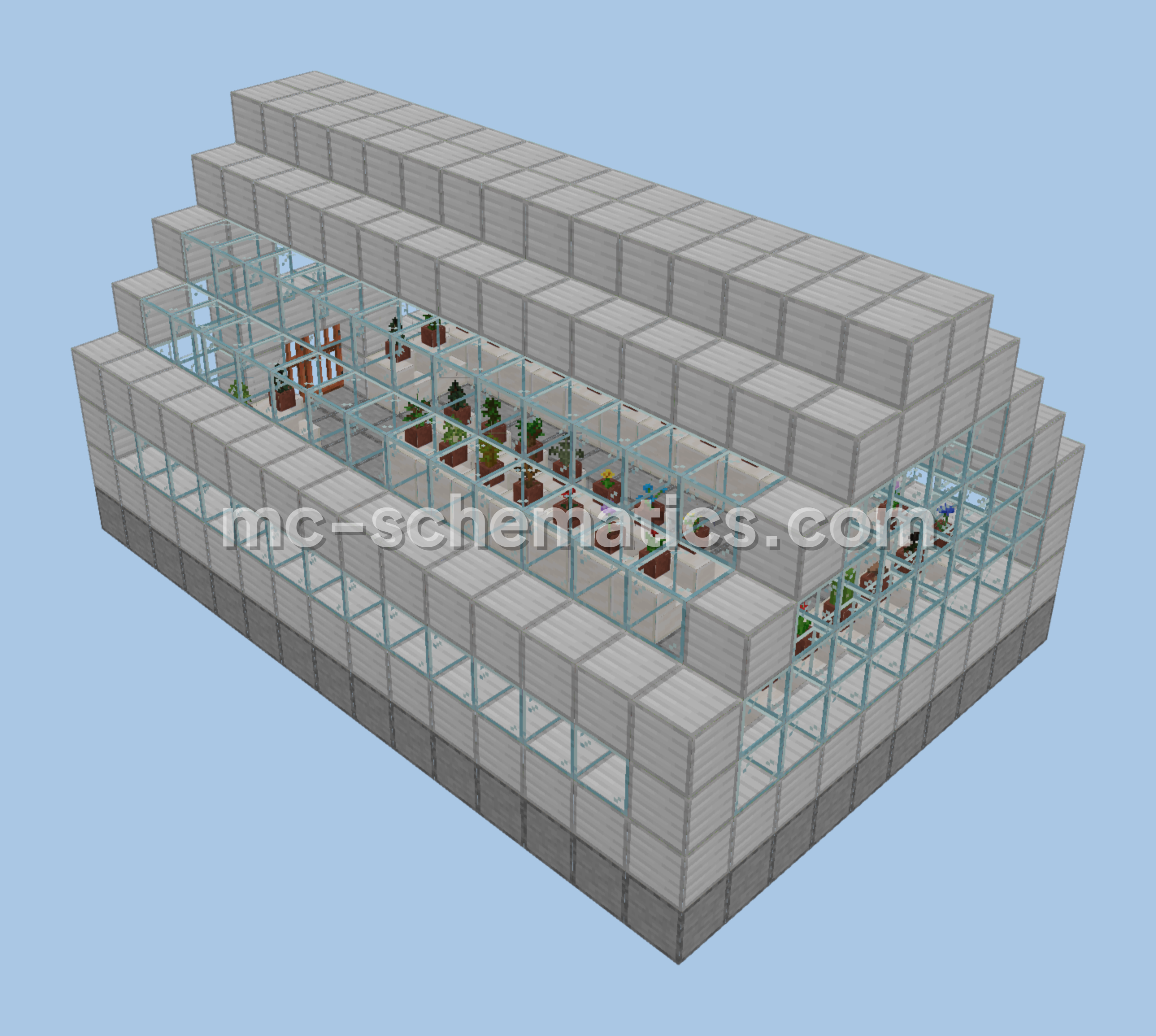 Simple Greenhouse Build Minecraft schematic preview