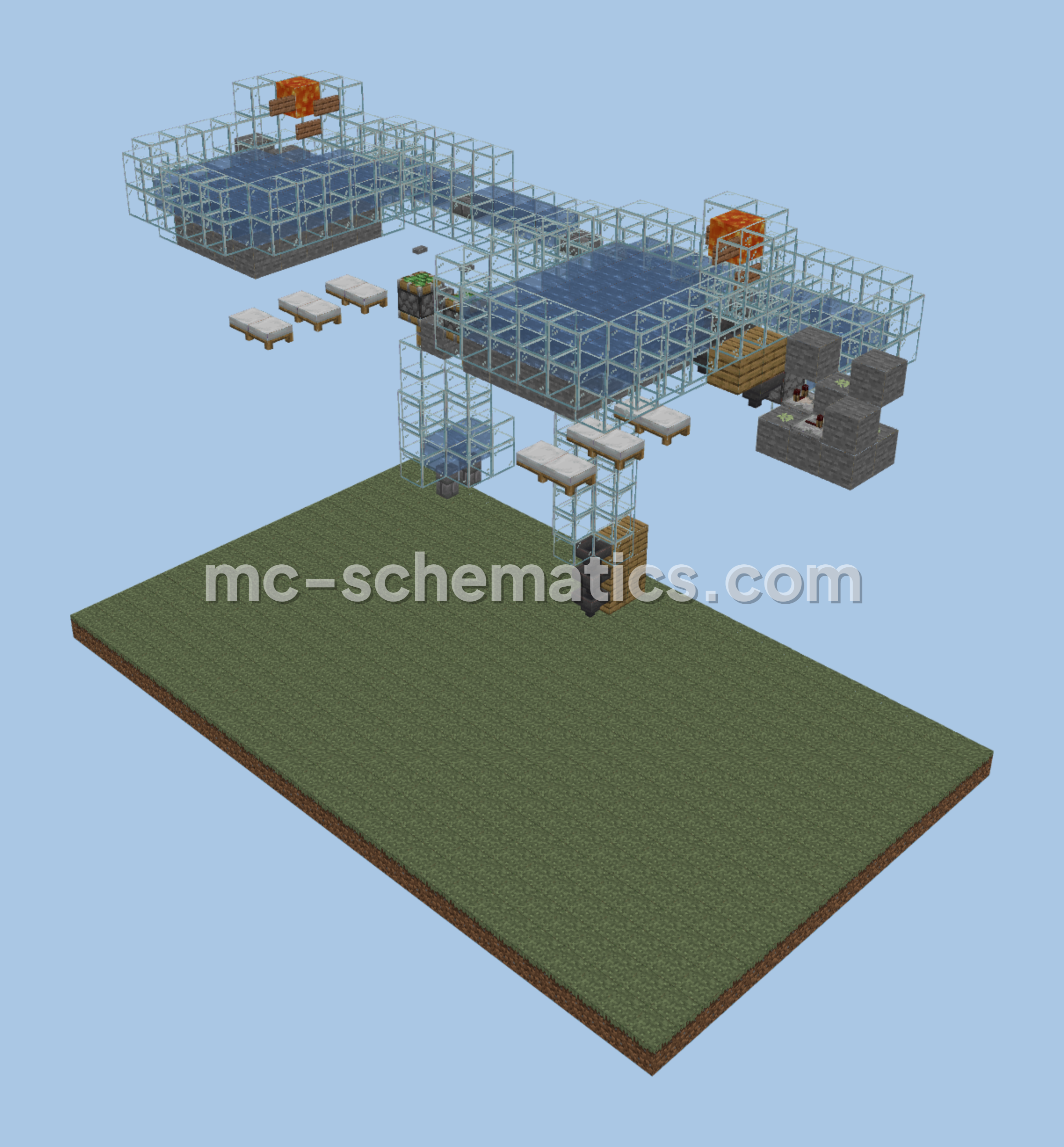 Compact Iron Farm - 960 Blocks Minecraft schematic preview