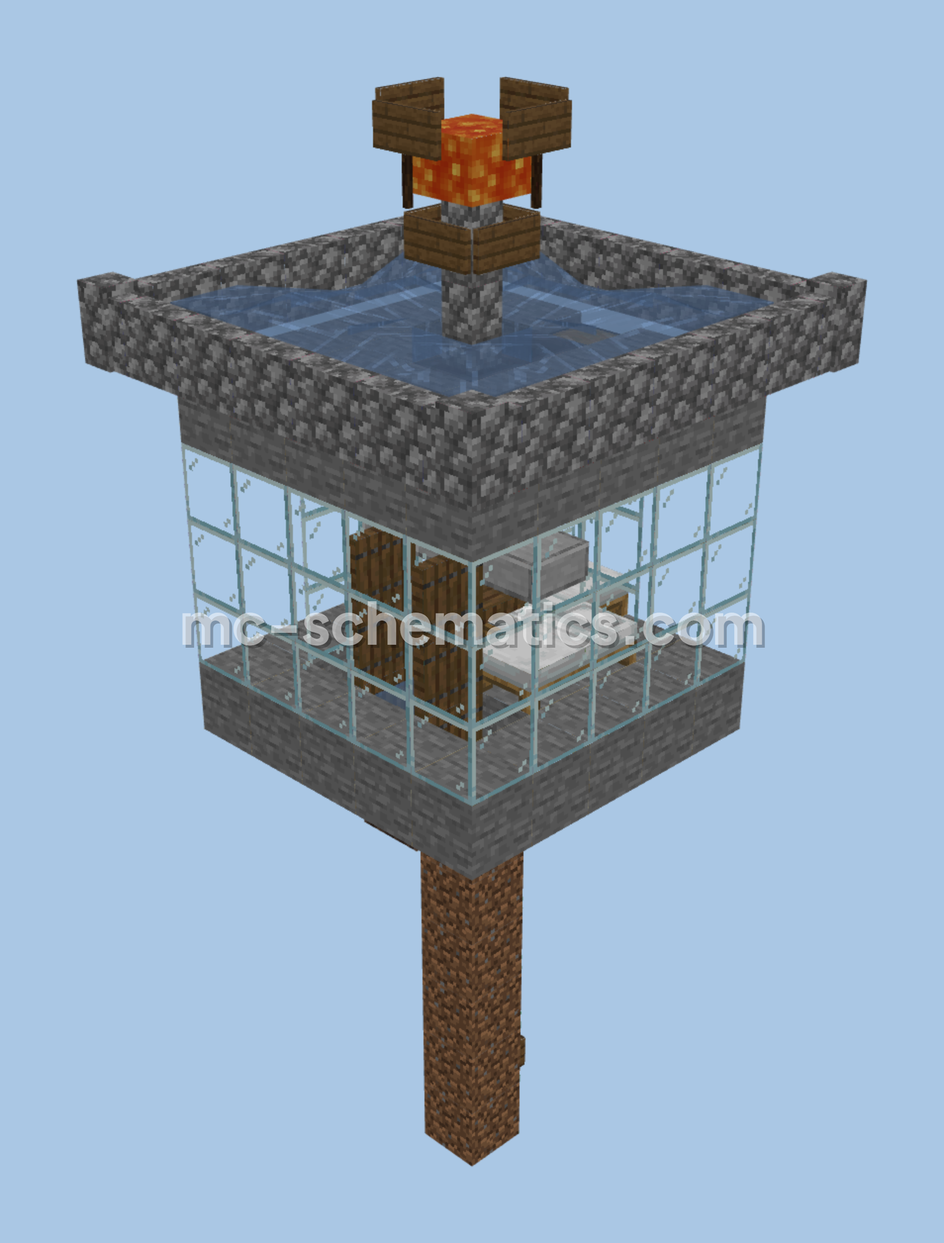 Simple Iron Farm For 220 Per Hour Minecraft schematic preview
