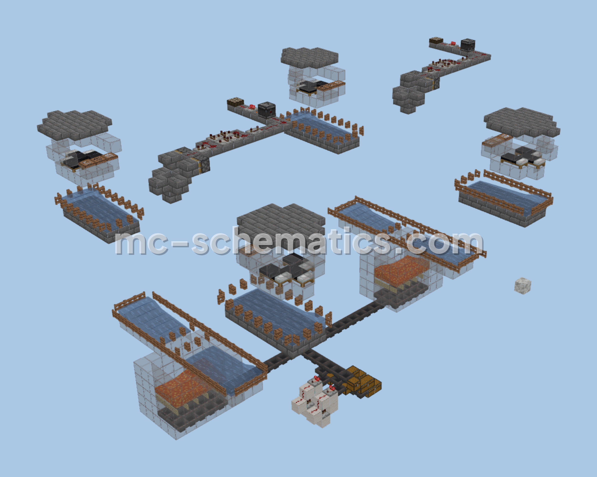 Simple Iron Farm With Sorter Minecraft schematic preview