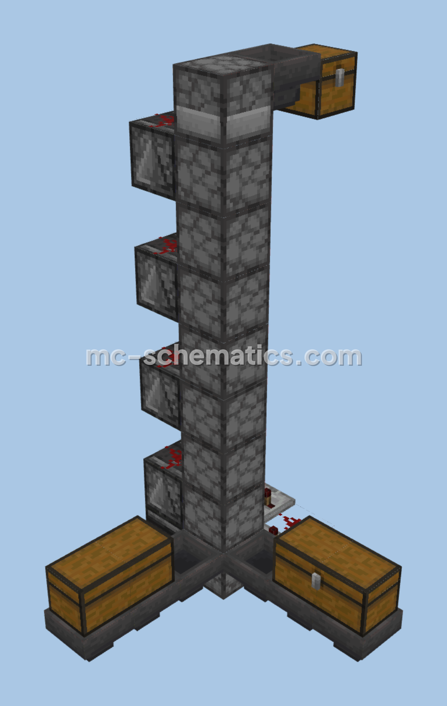 Simple Item Dropper Elevator Minecraft schematic preview