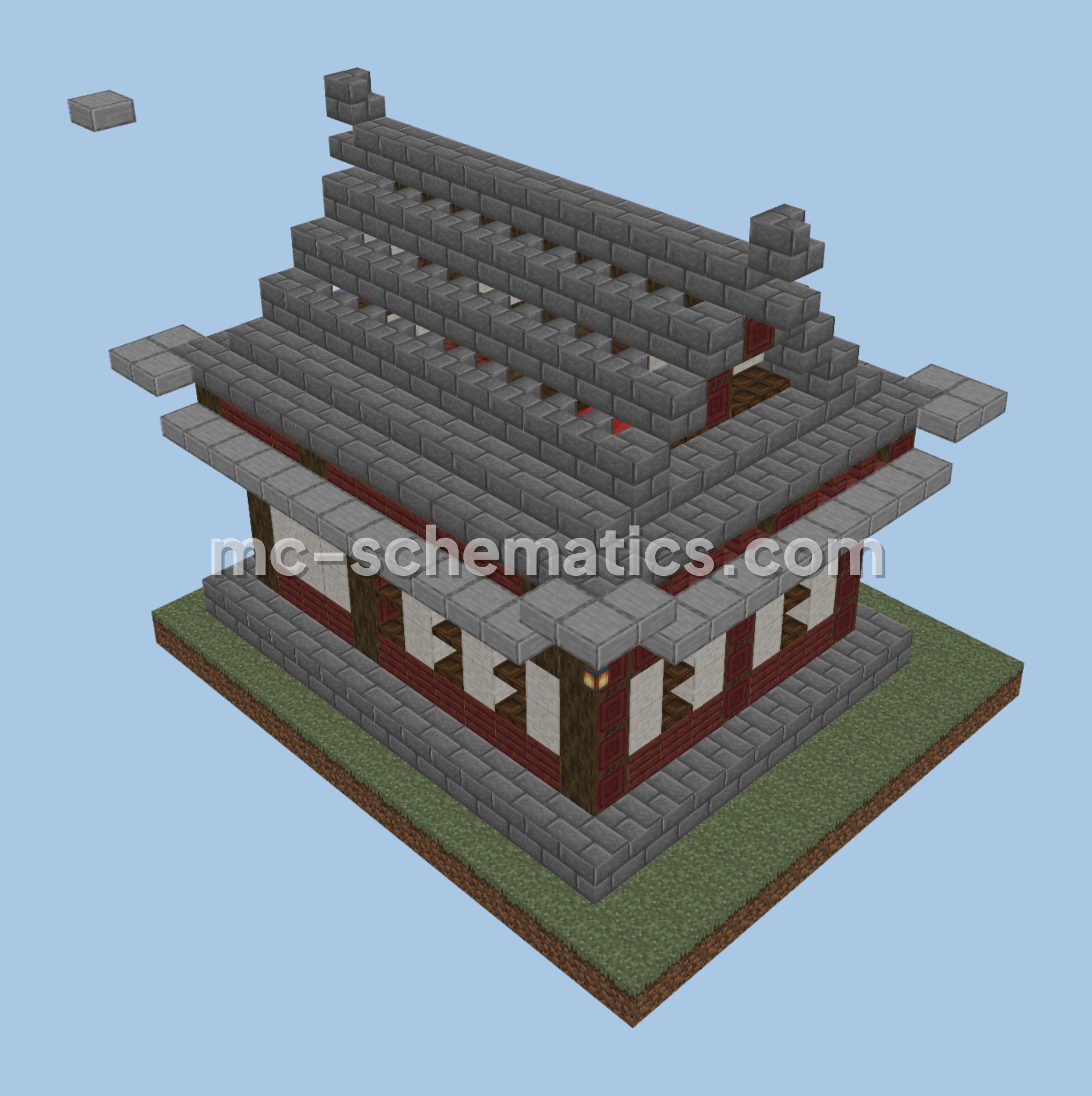 Simple Medieval Architecture Build Minecraft schematic preview