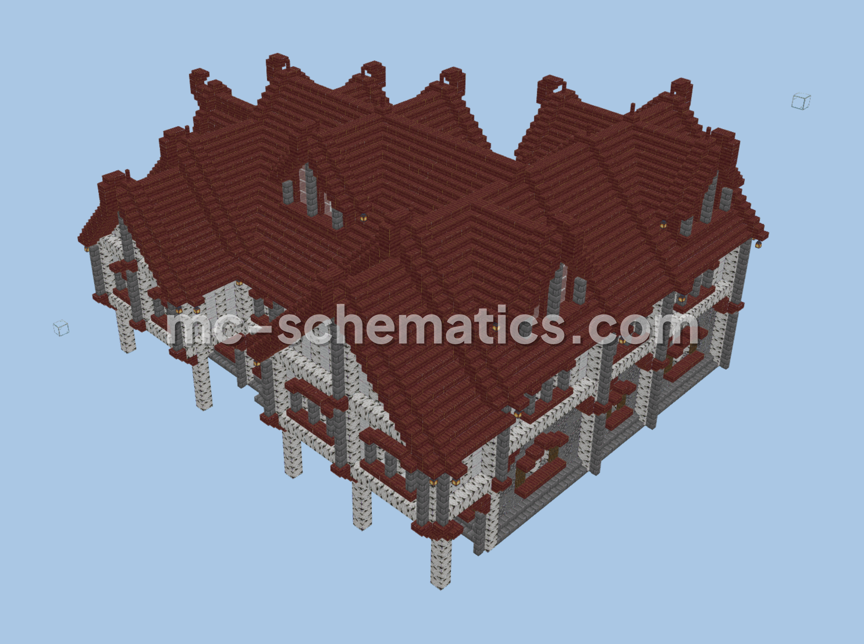 Simple Medieval Town Building Minecraft schematic preview