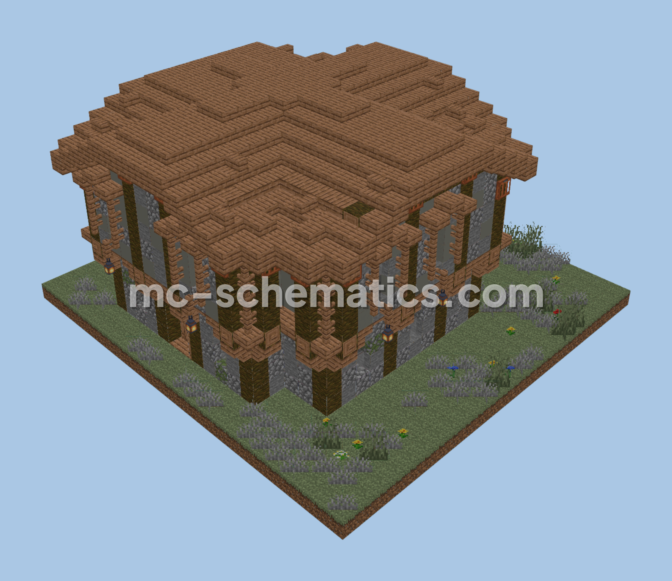 Simple Oak Home Minecraft schematic preview