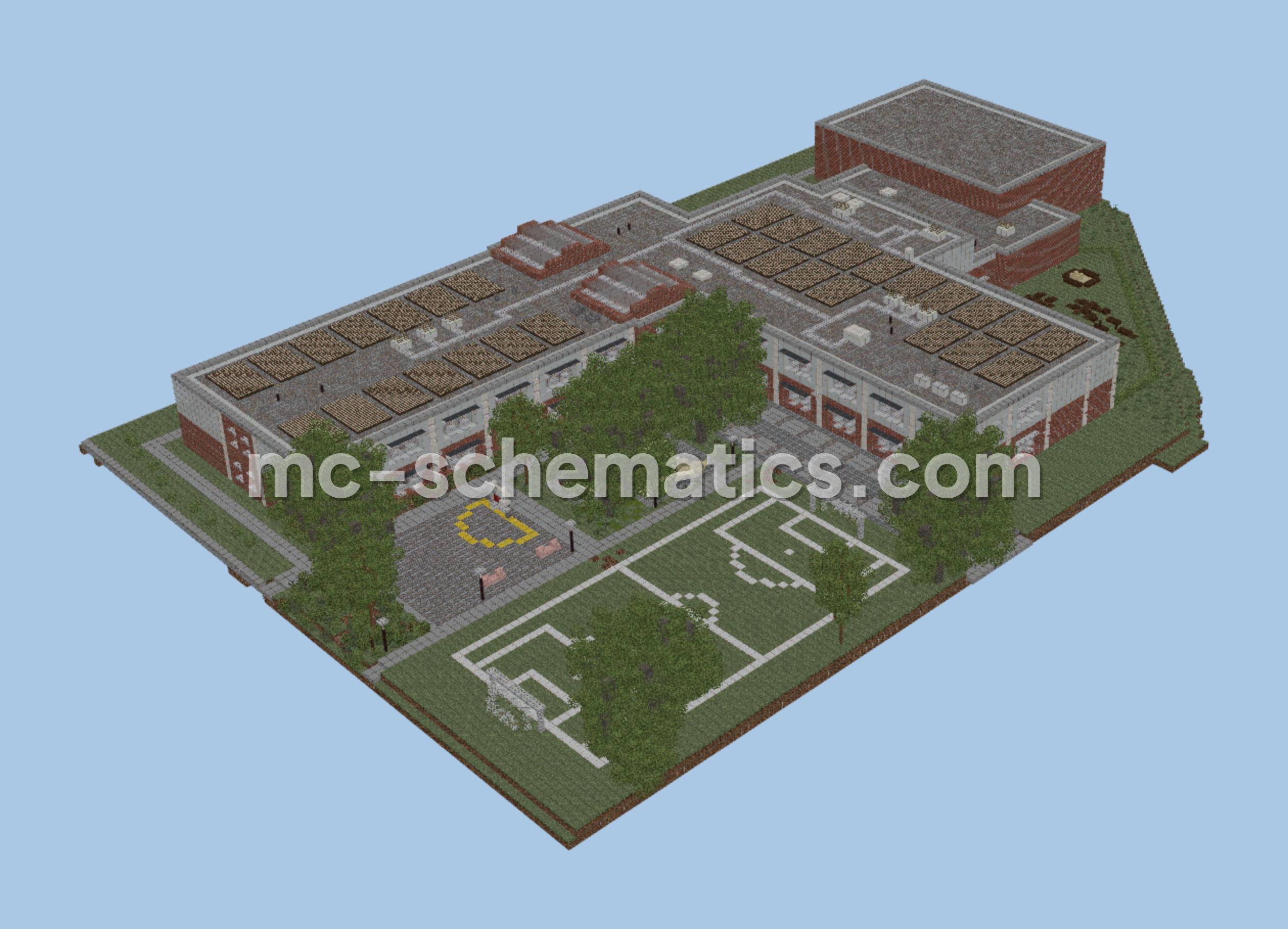 Simple Schoolhouse Structure Minecraft schematic preview