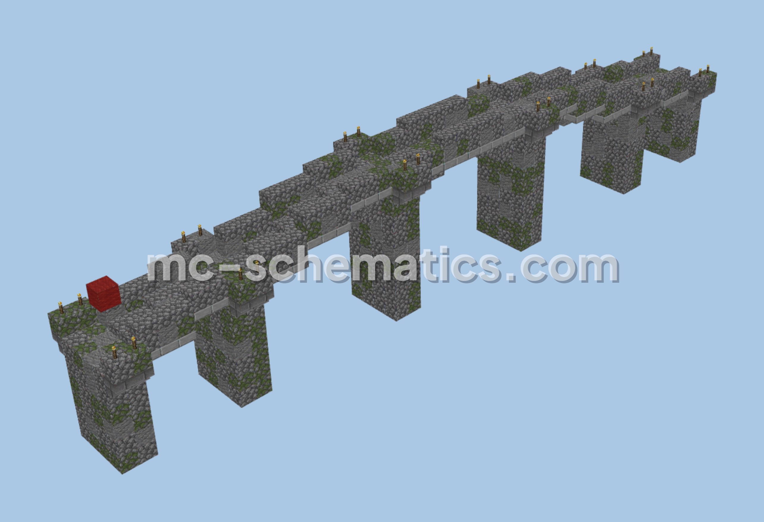 Simple Stone River Bridge Minecraft schematic preview