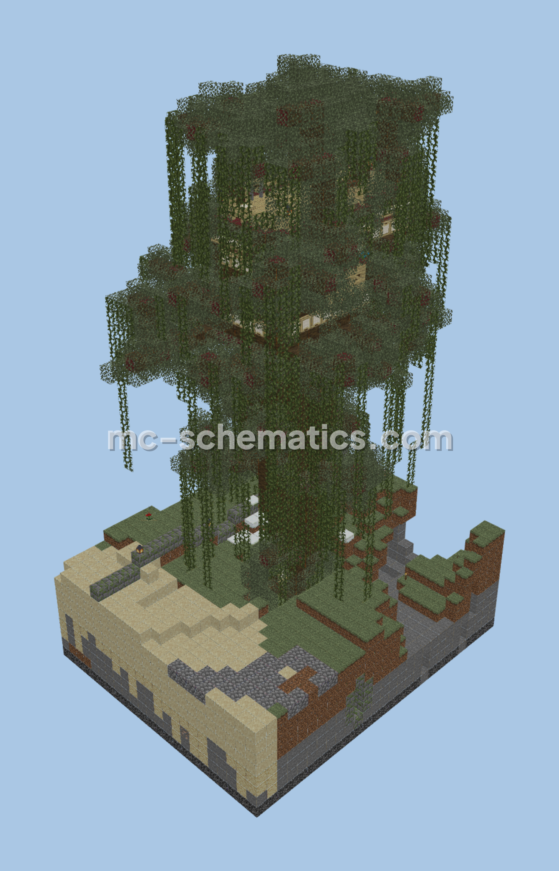 Simple Tree House Minecraft schematic preview