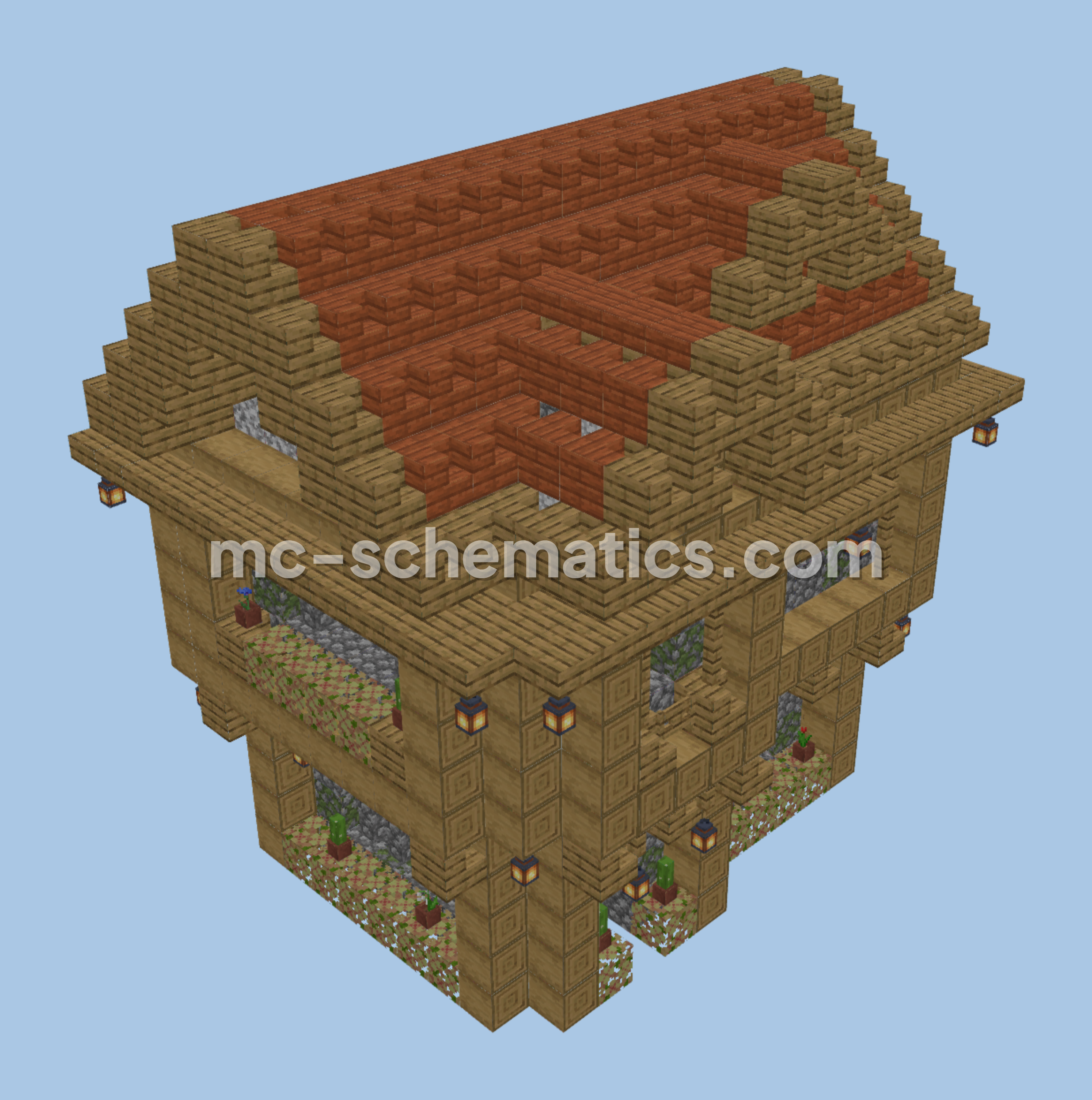 Simple Wooden House No Interior Minecraft schematic preview