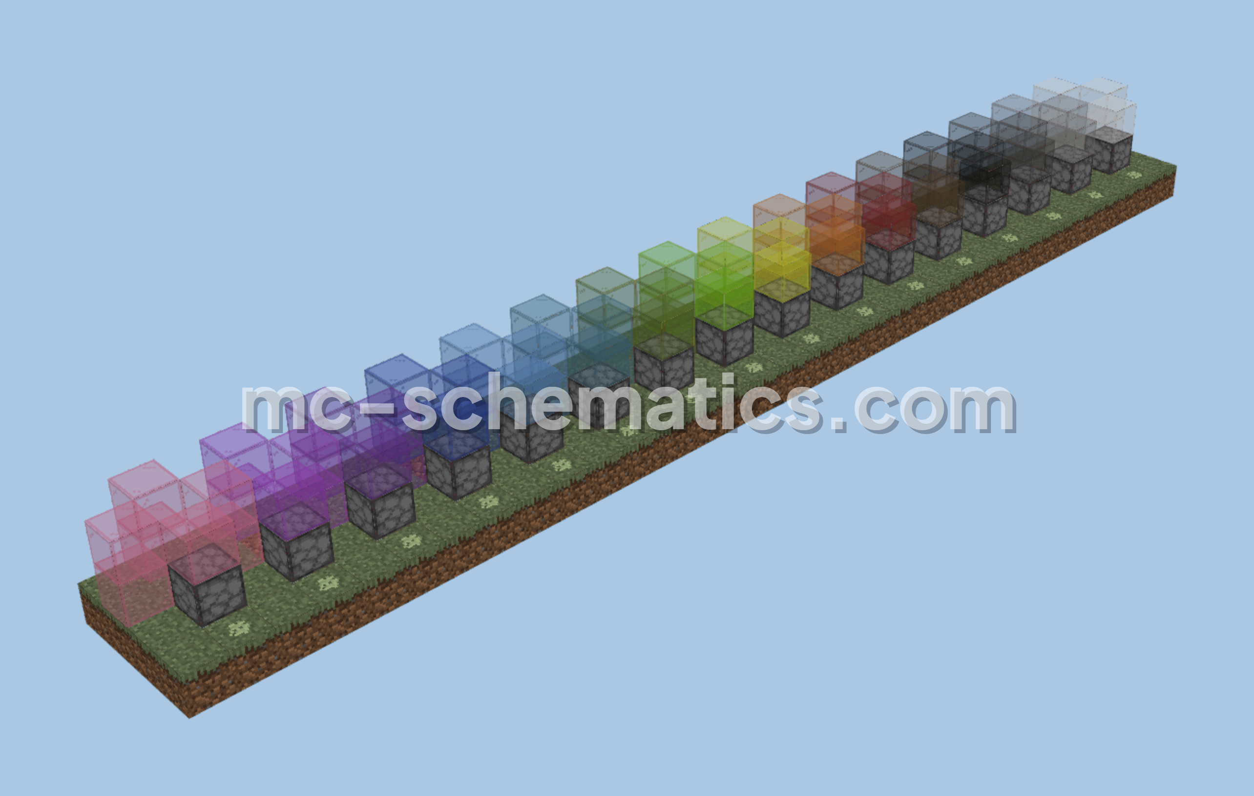 Simple Wool Farm With All Colors Minecraft schematic preview