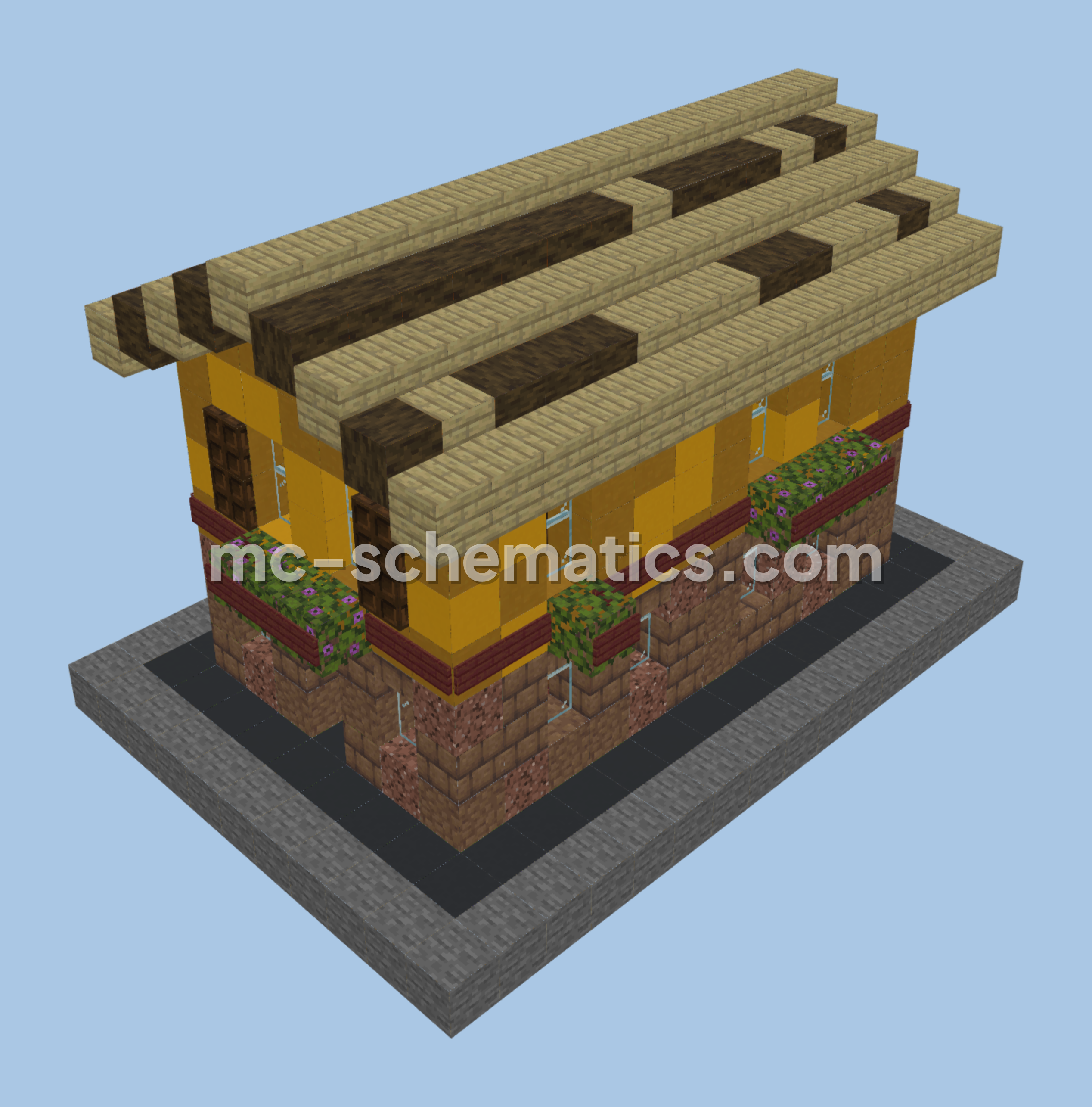 Simple Yellow House Minecraft schematic preview