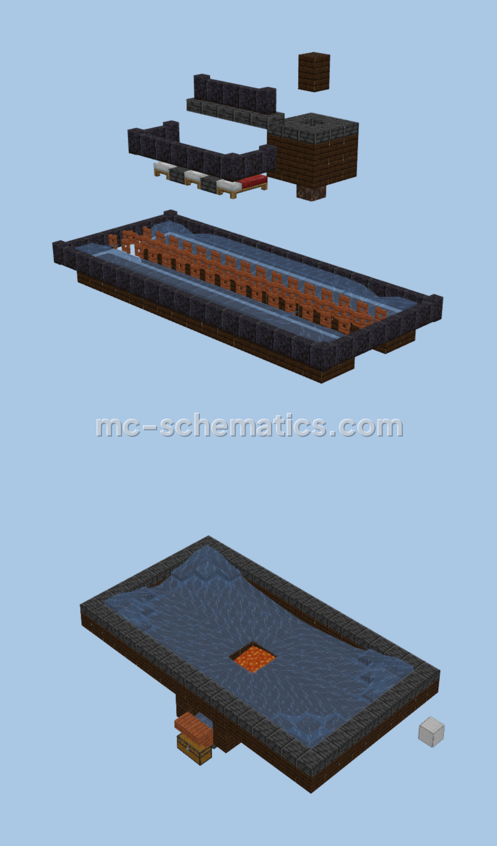 Single Chunk Iron Farm Minecraft schematic preview