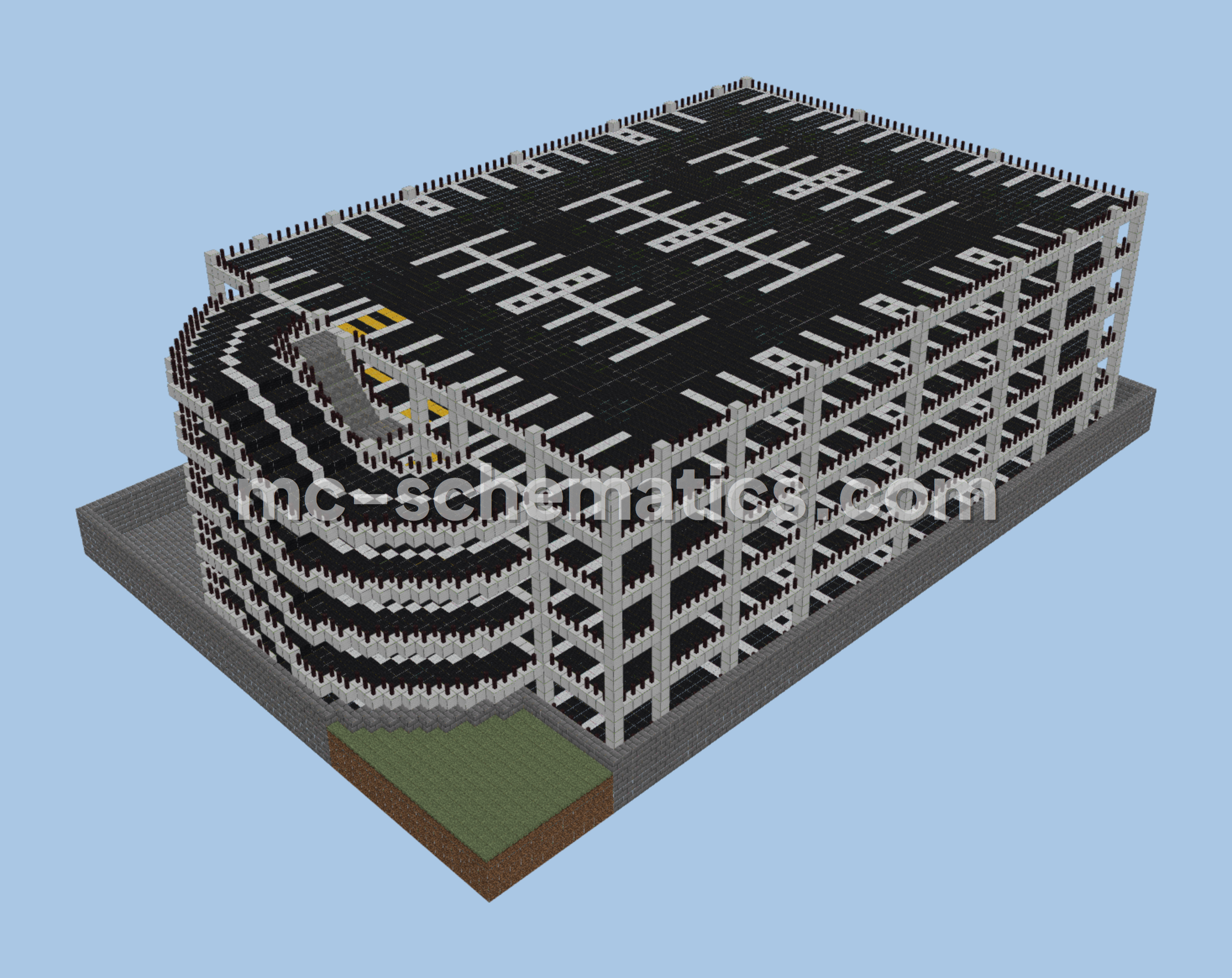 Six Story Parking Garage Minecraft schematic preview