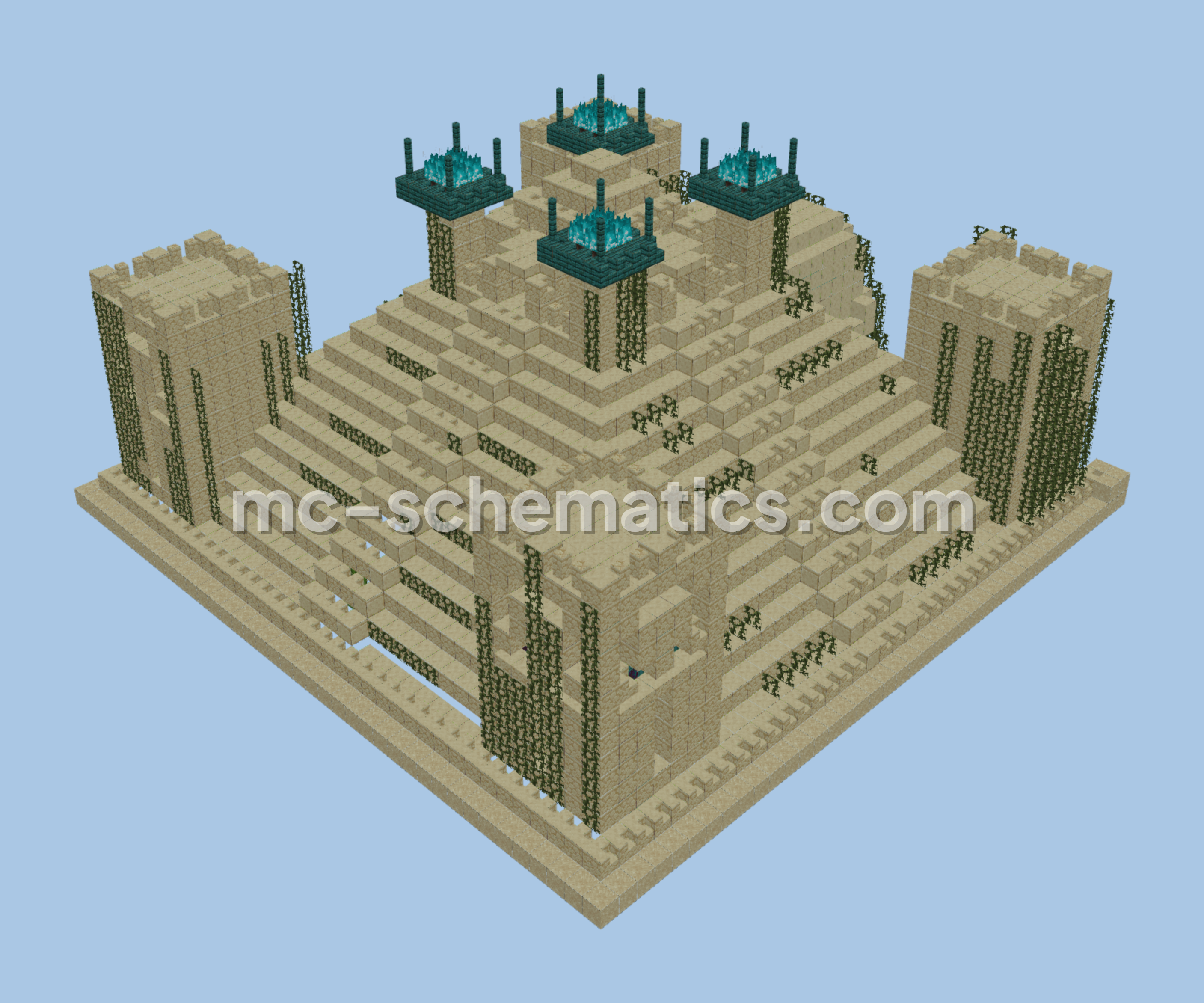 Skeleton Pyramid Build Minecraft schematic preview