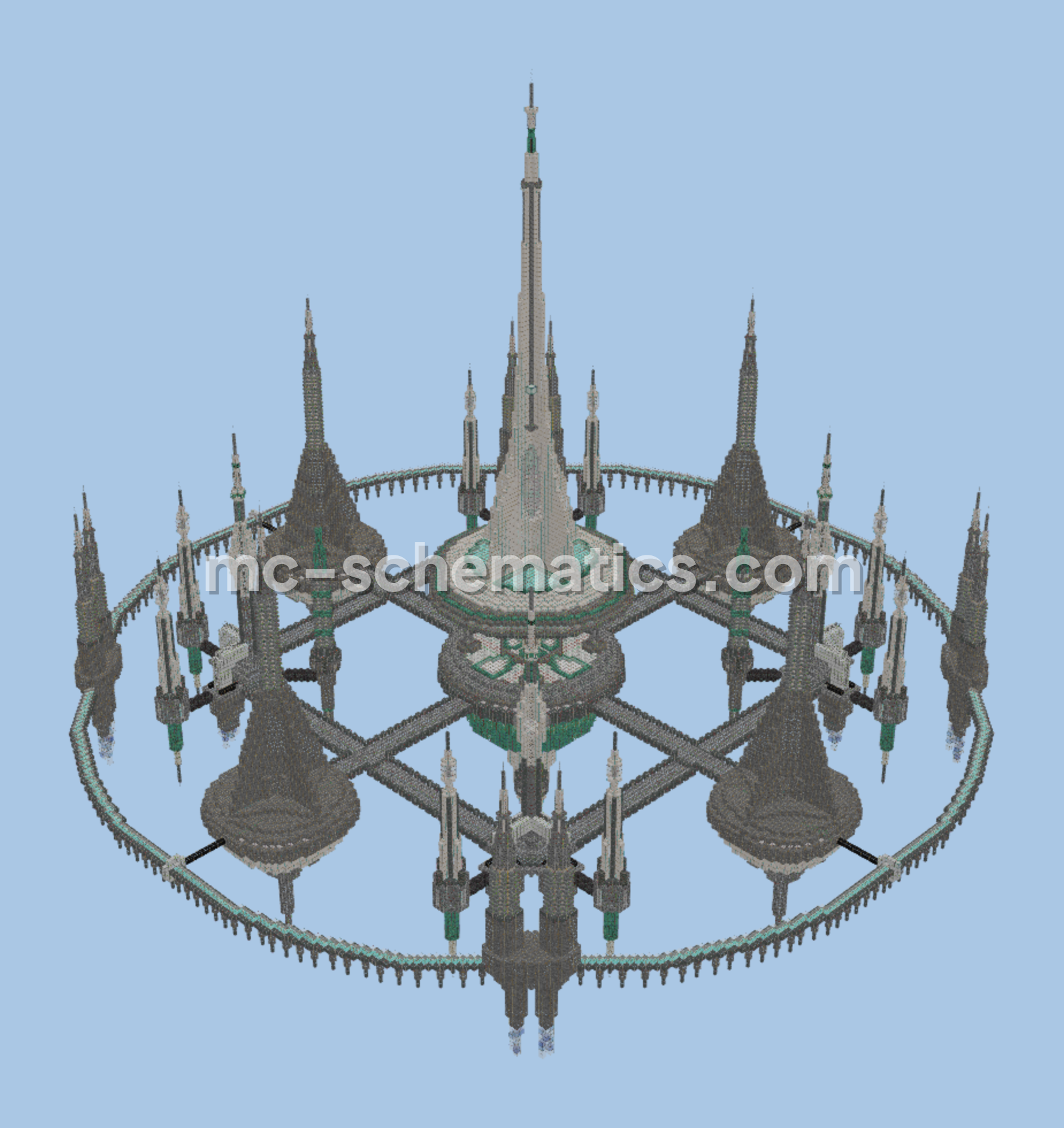 Sky City Base Minecraft schematic preview