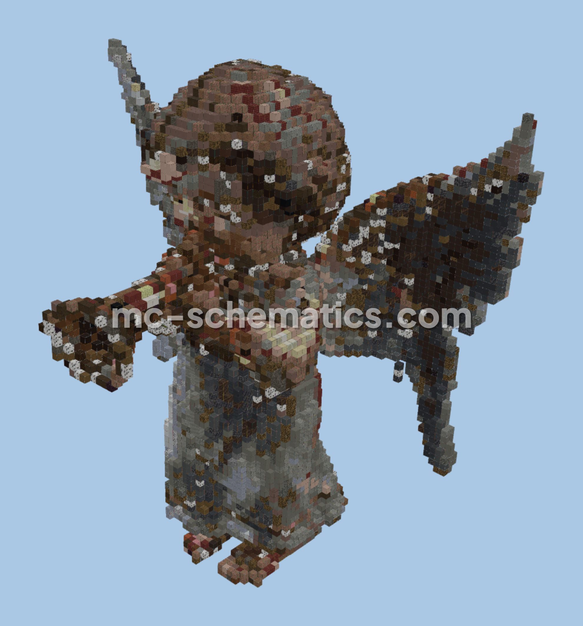 Small Angel Statue Minecraft schematic preview