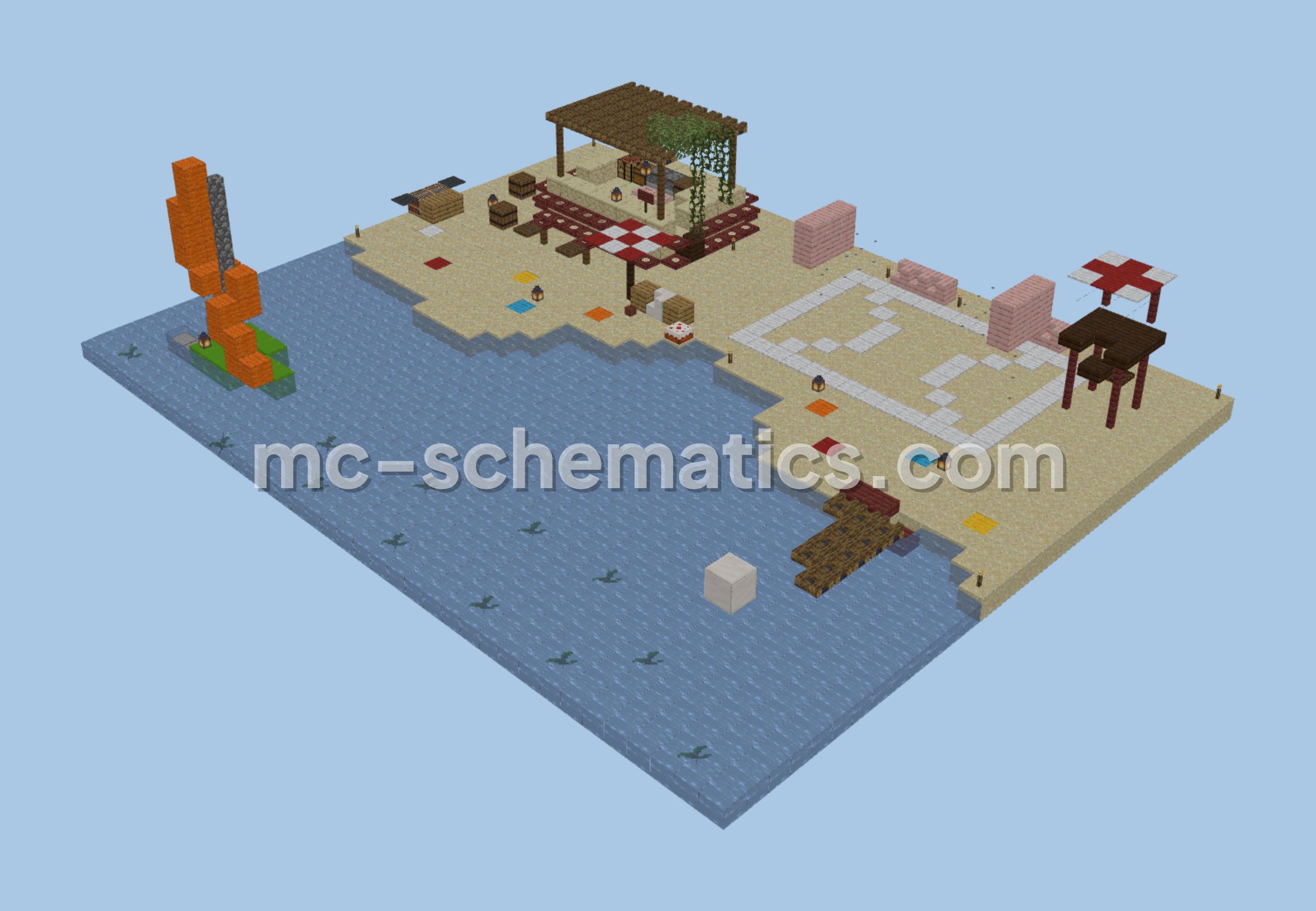 Small Beachfront Paradise Minecraft schematic preview