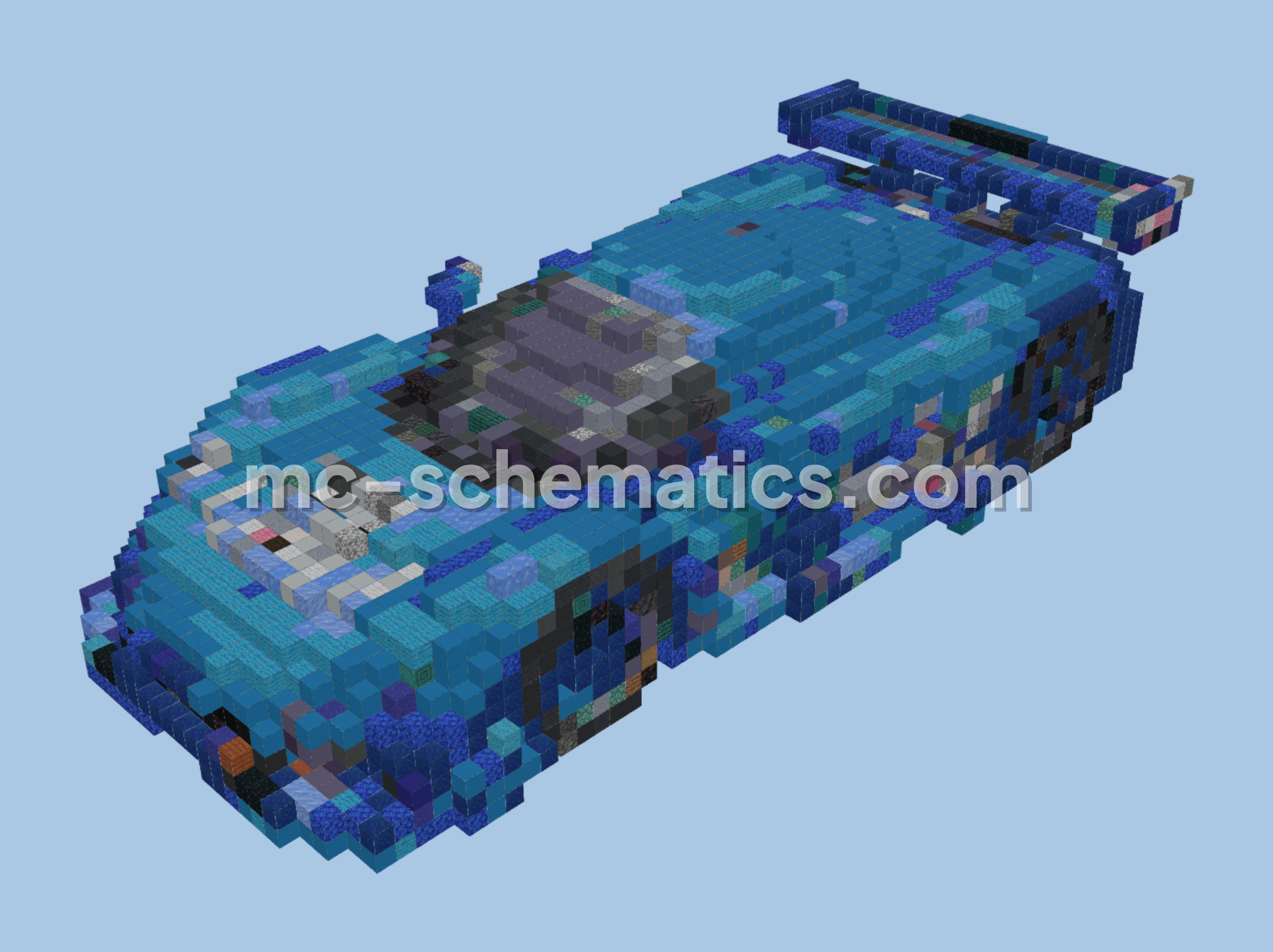 Small Blue Racer Car Minecraft schematic preview