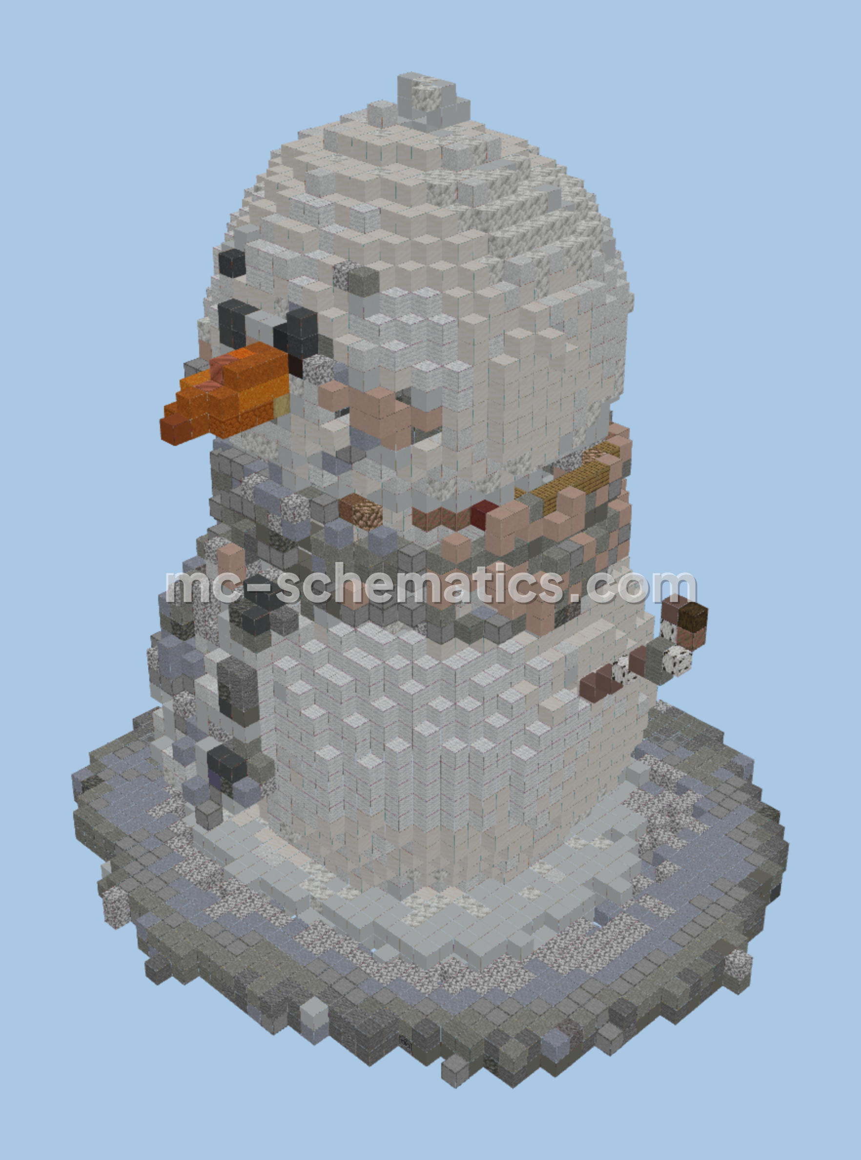 Small Cartoon Snowman Build Minecraft schematic preview