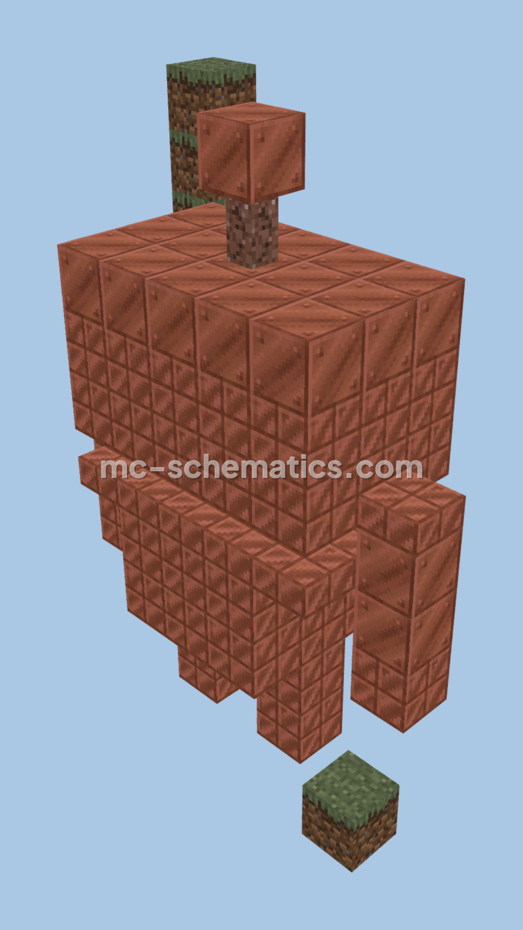 Small Copper Golem Statue Minecraft schematic preview