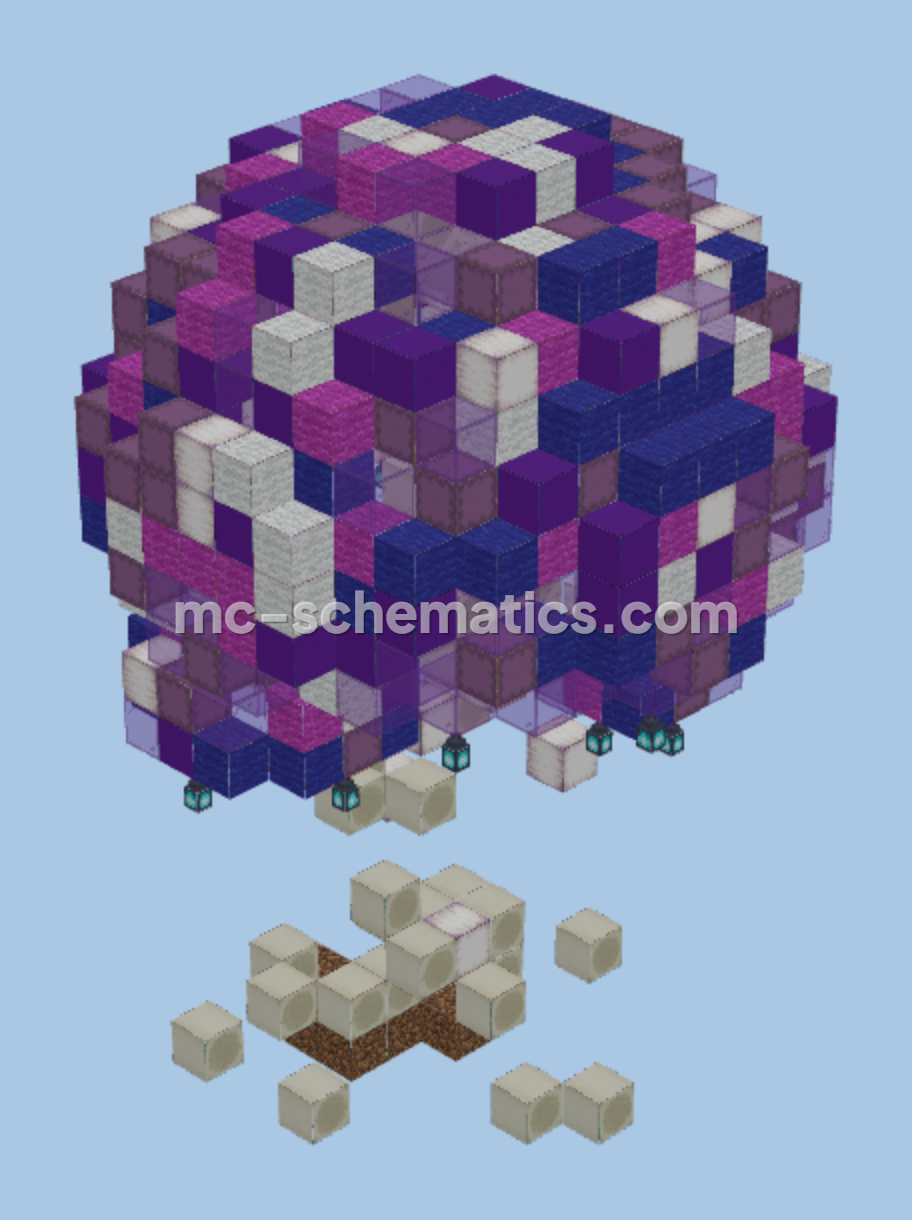 Small Decorative Purple Mushroom Minecraft schematic preview