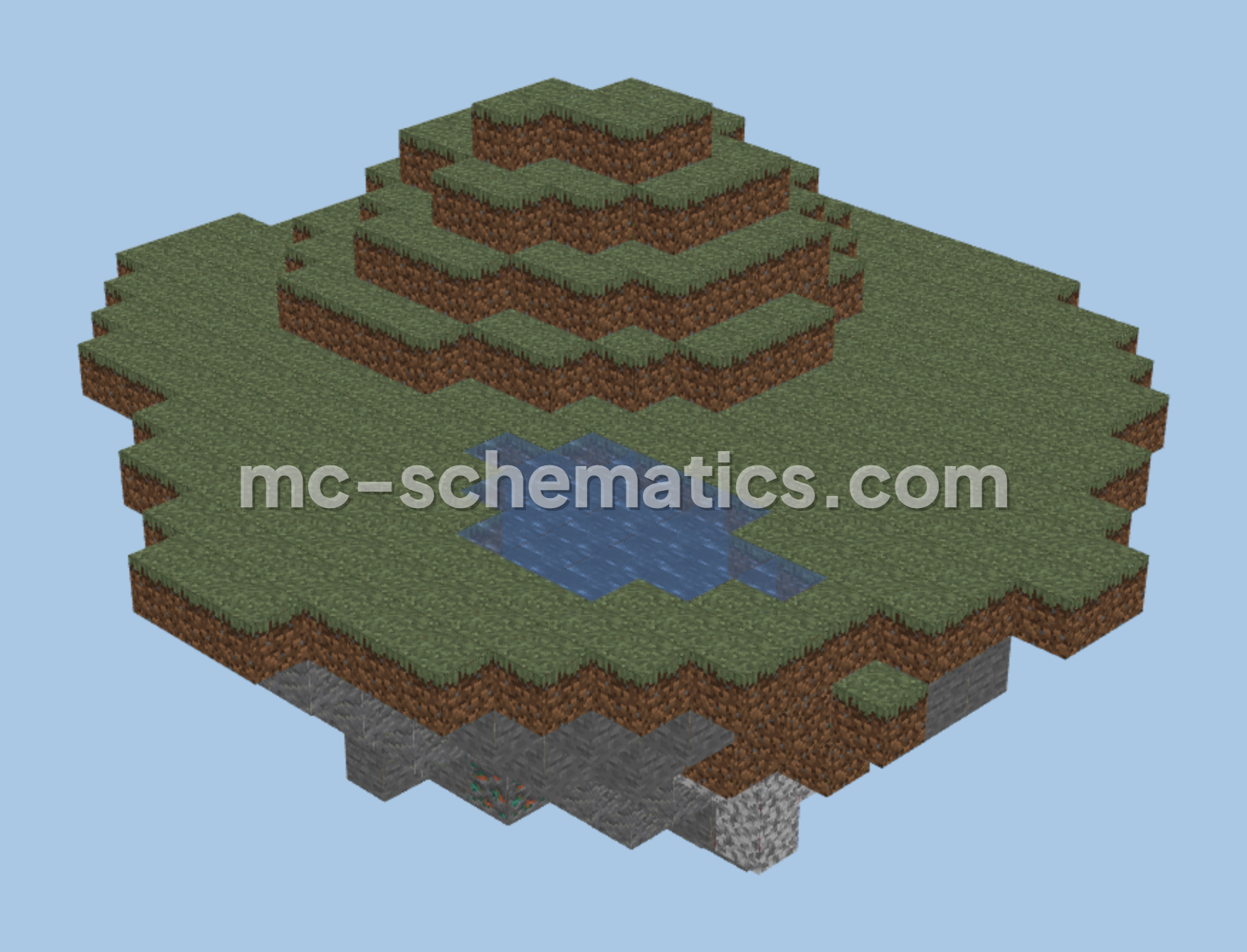 Small Floating Island Base Minecraft schematic preview