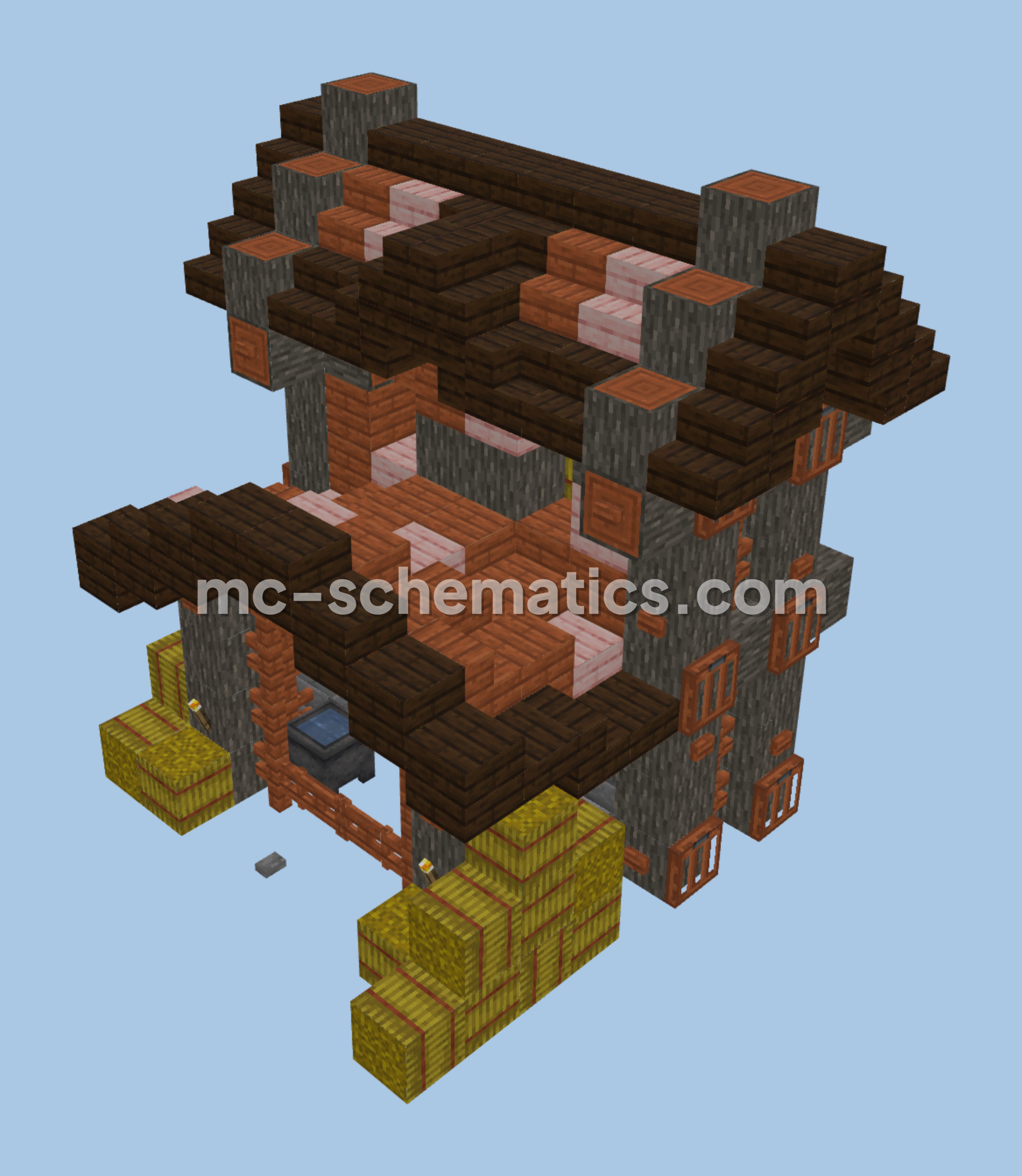Small Horse Stable Design Minecraft schematic preview