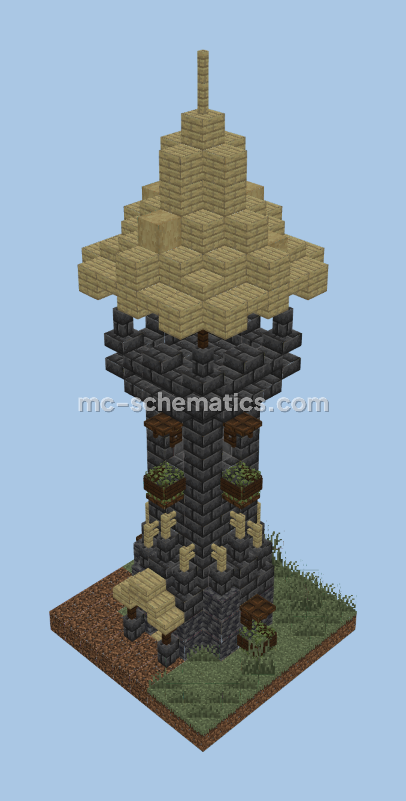 Small Mangrove Tower Litematic Schematic Minecraft schematic preview