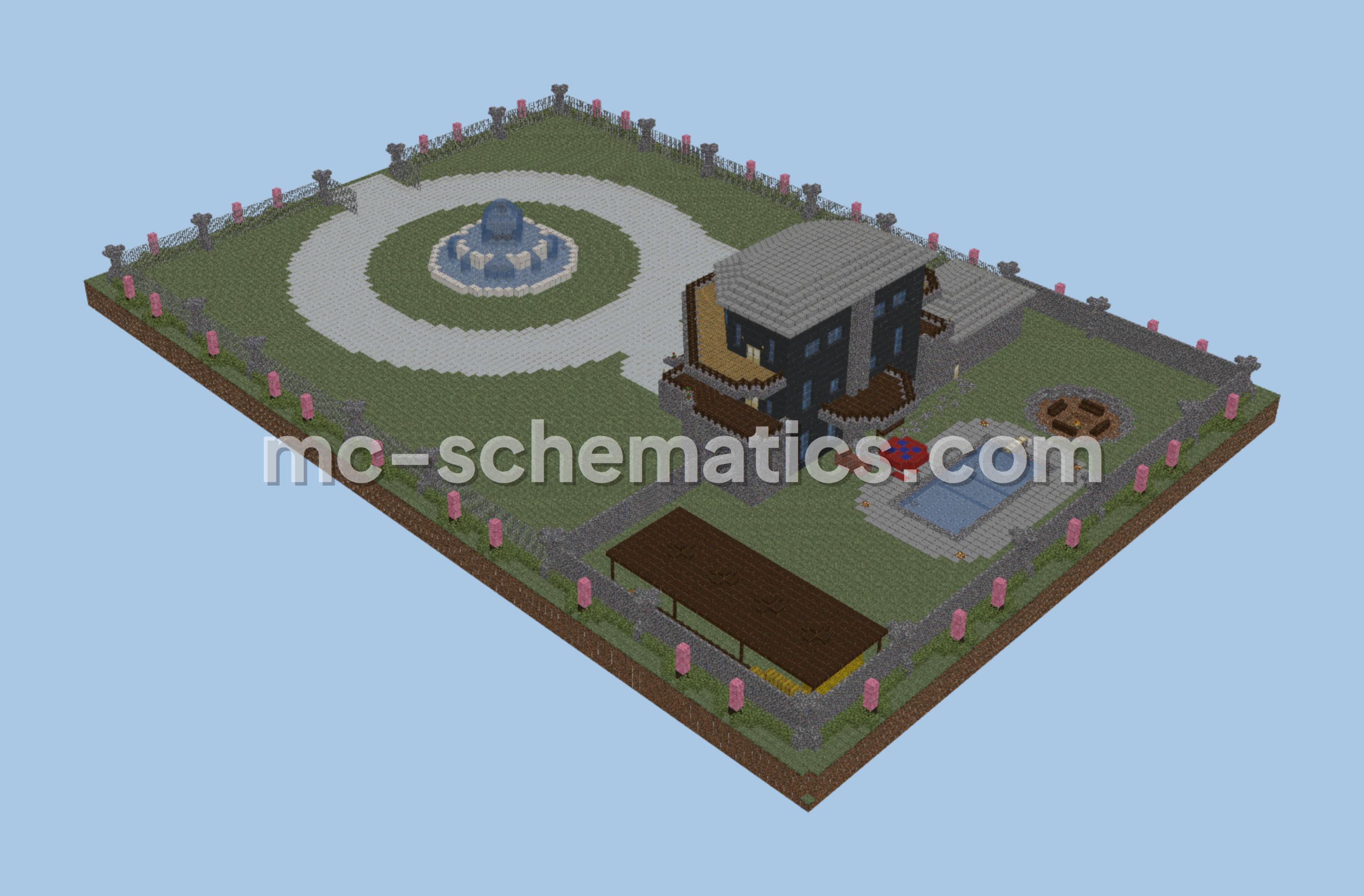 Small Mansion Estate Minecraft schematic preview