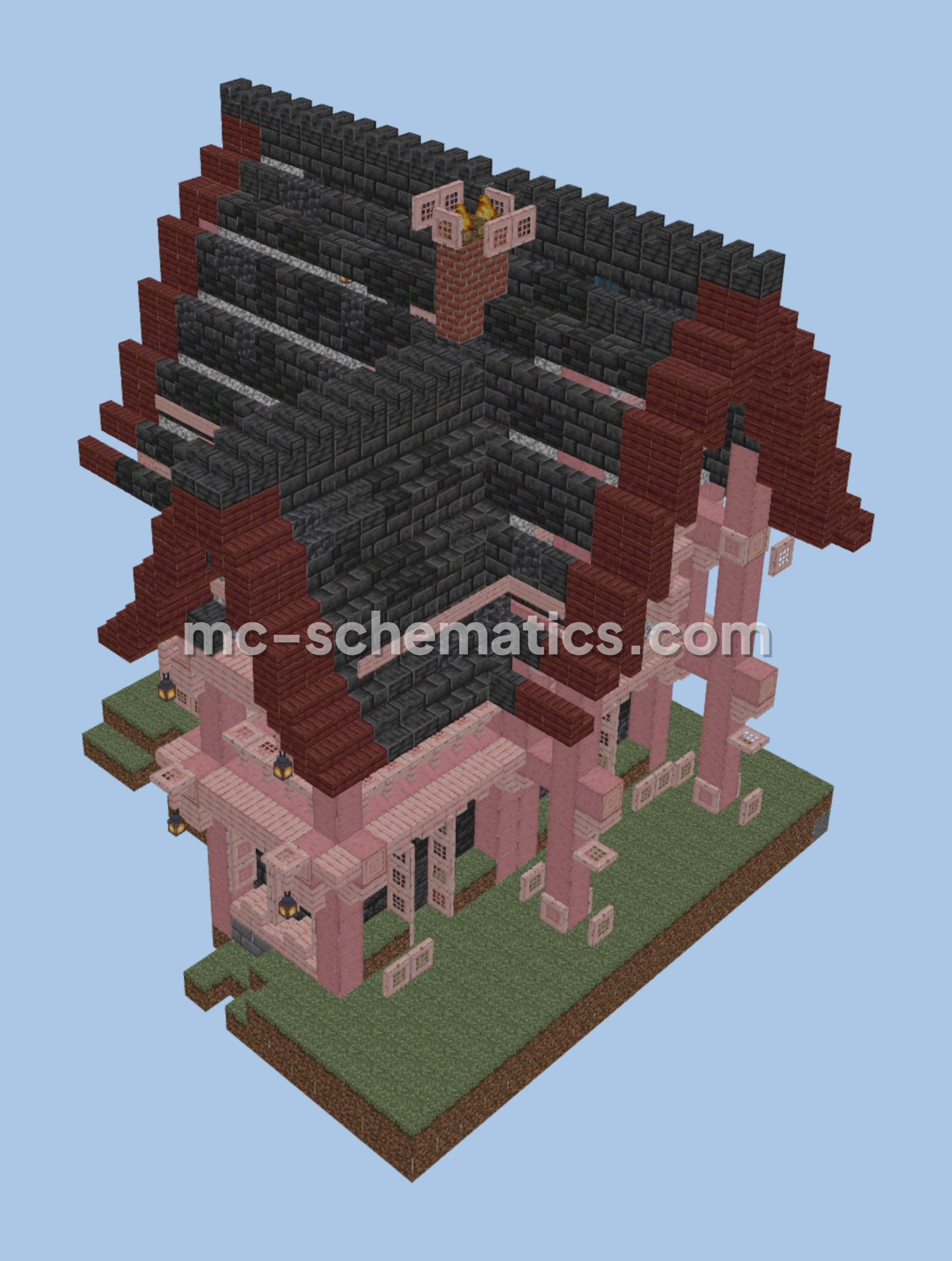 Small Medieval Starter House Design Minecraft schematic preview