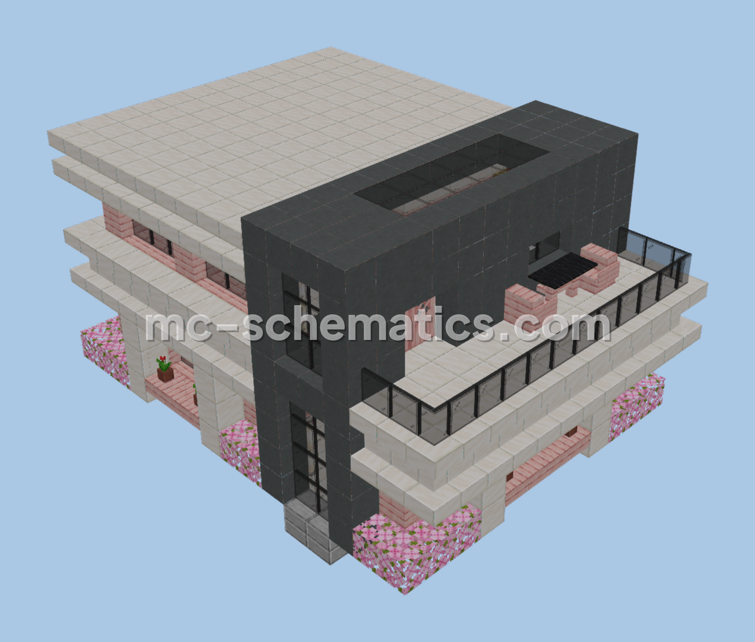 Small Modern Home Design Minecraft schematic preview