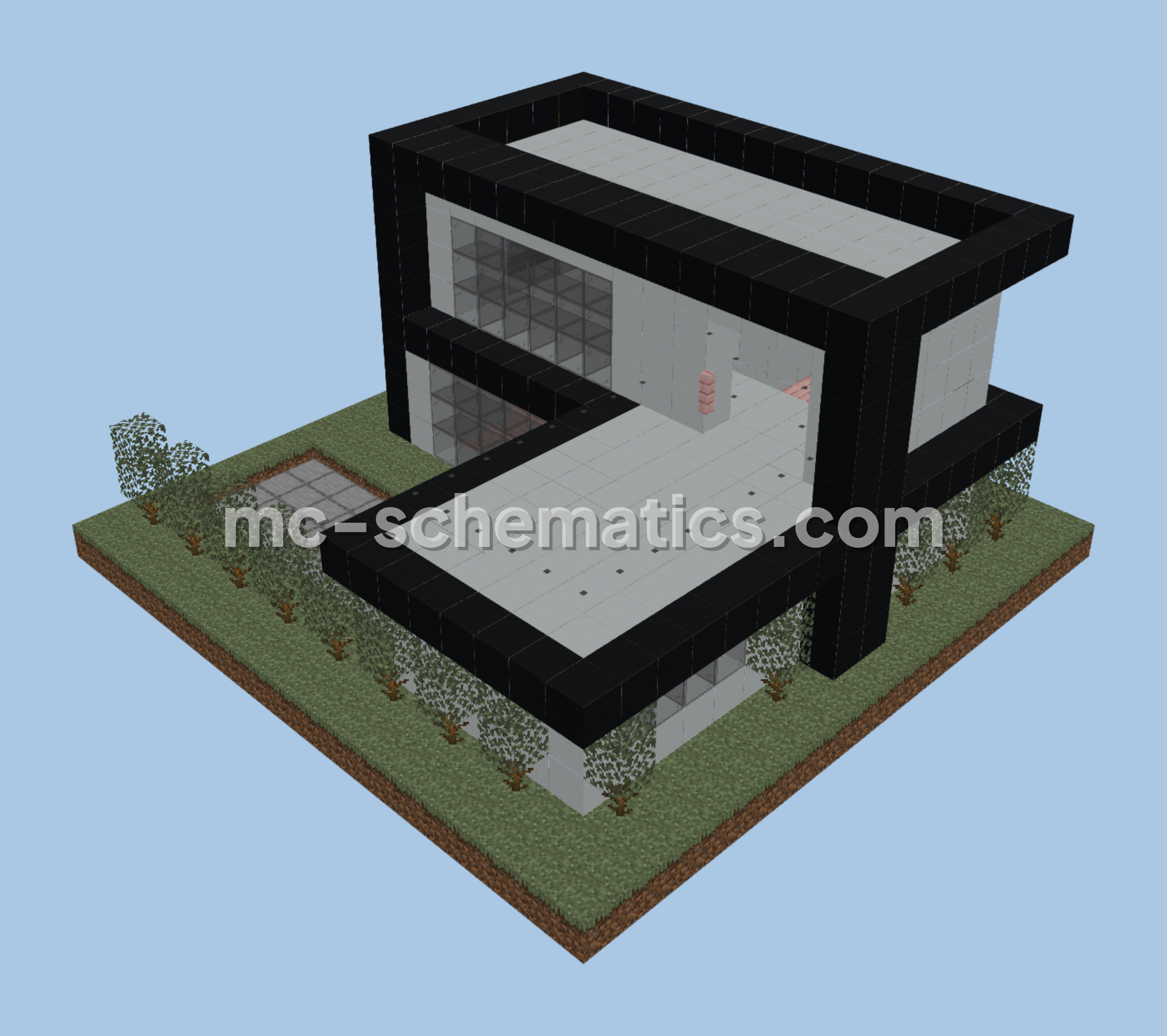 Small Modern Unfurnished House Minecraft schematic preview